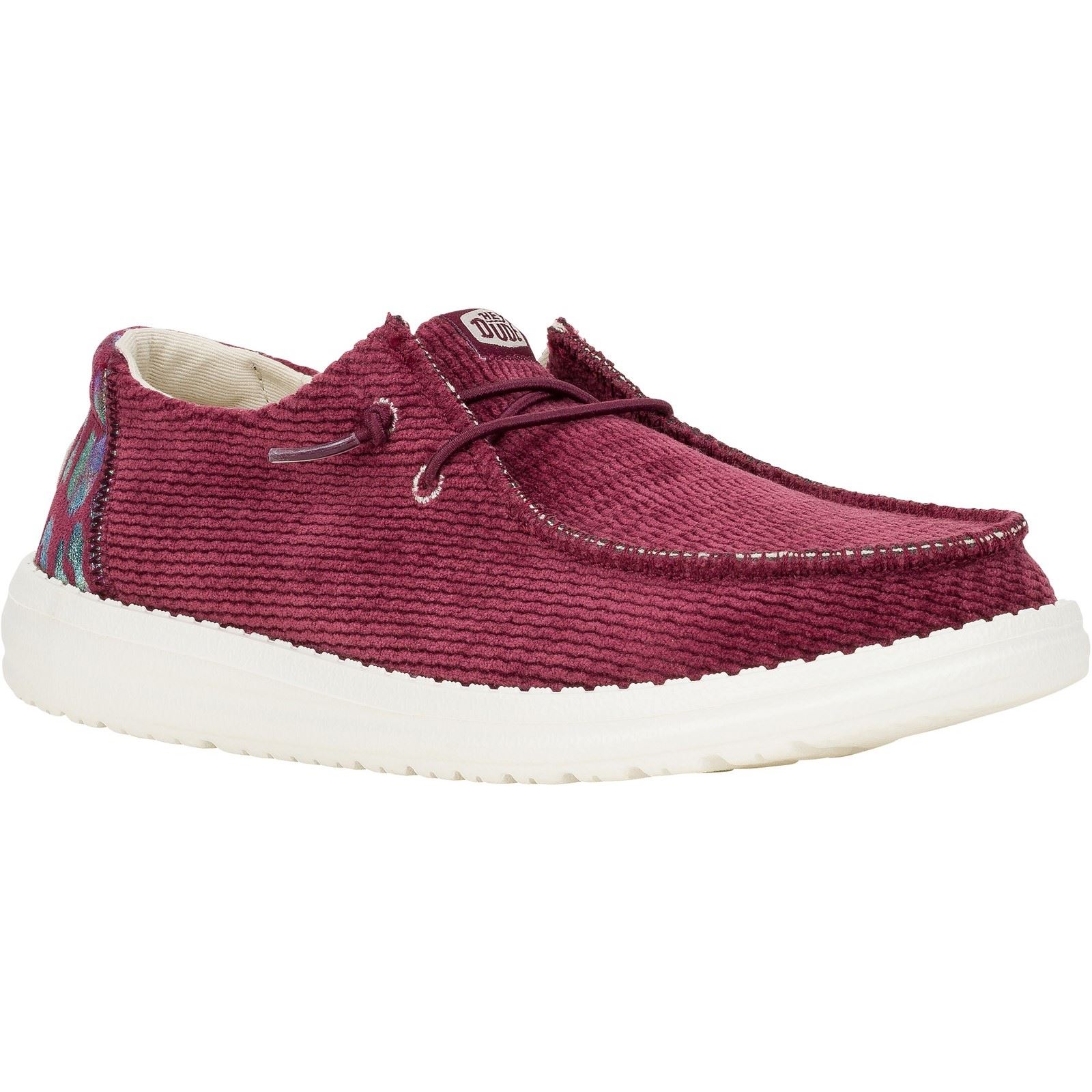 Thumbnail - HEYDUDE Wendy Corduroy Leo Polyester Damen Burgundy Loafers