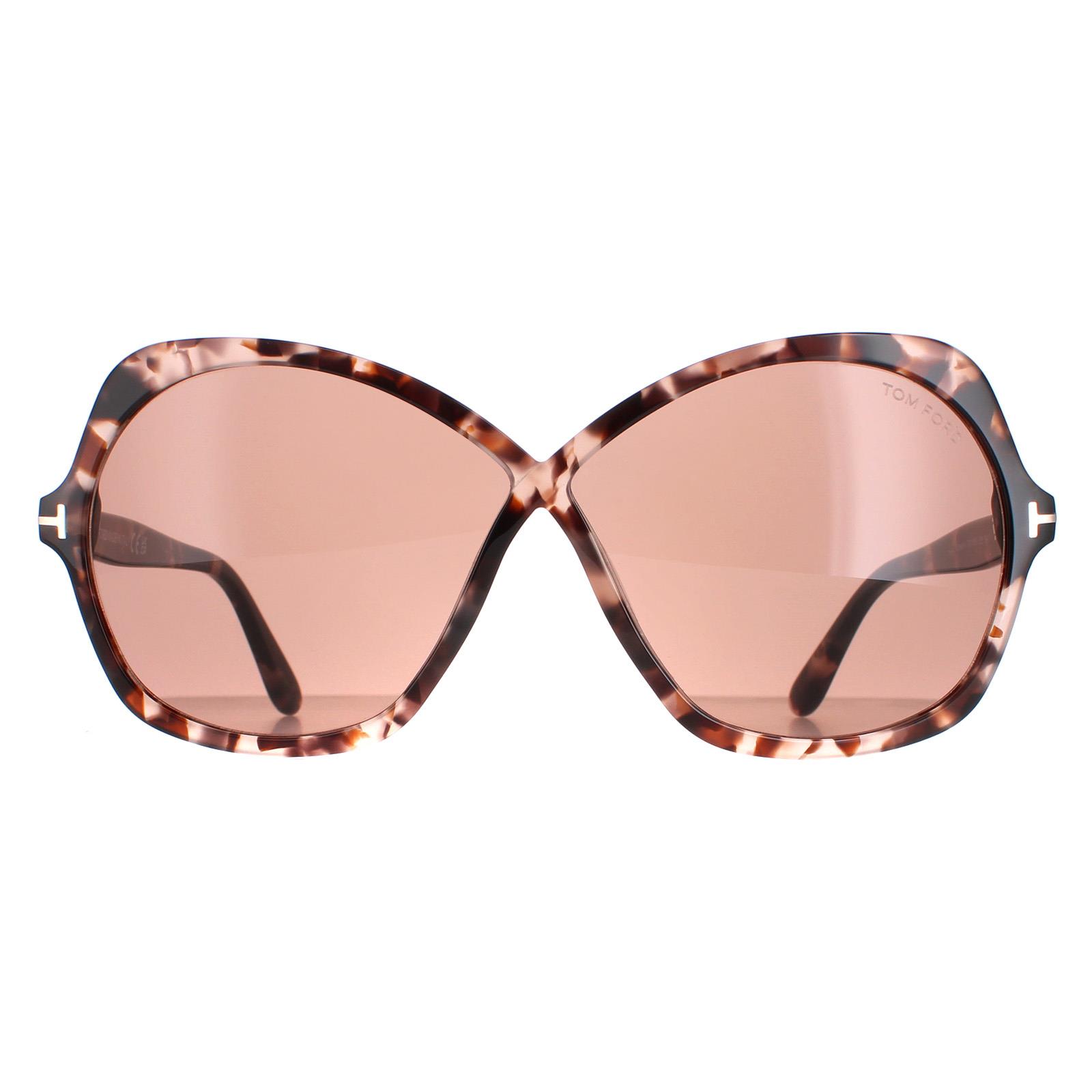 Tom Ford Butterfly Womens Coloured Havana Violet Rosemin FT1013 - Pink - One Size