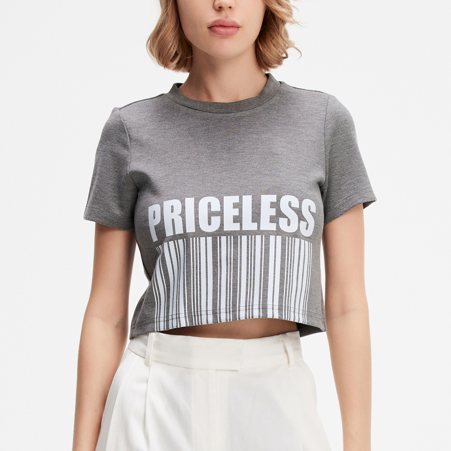 Smart & Joy Crop t-shirt med Typo-tryck dam – bild 2