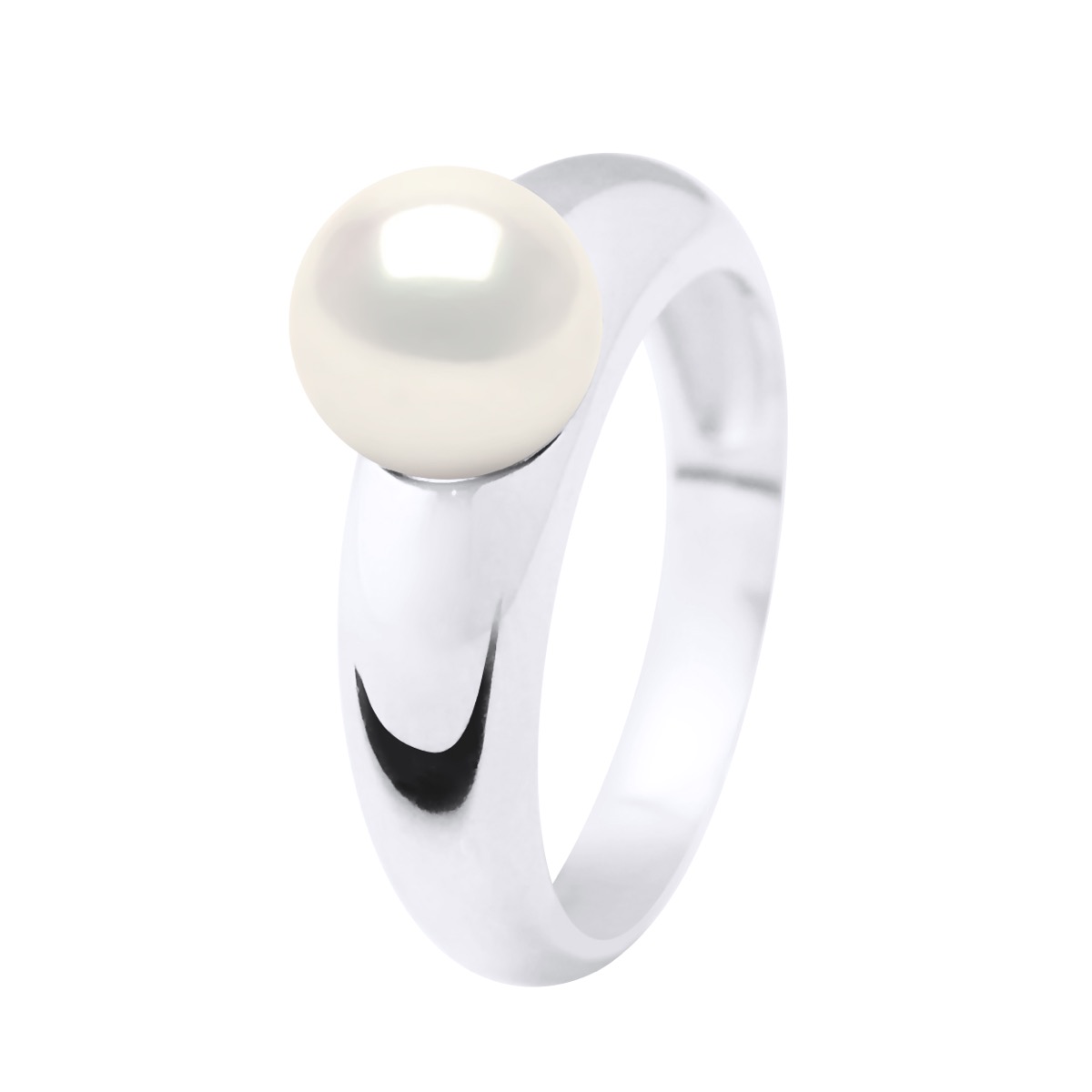 Thumbnail - Armreifring – Weißgold – echte Süßwasser-Zuchtperle, rund 8–9 mm