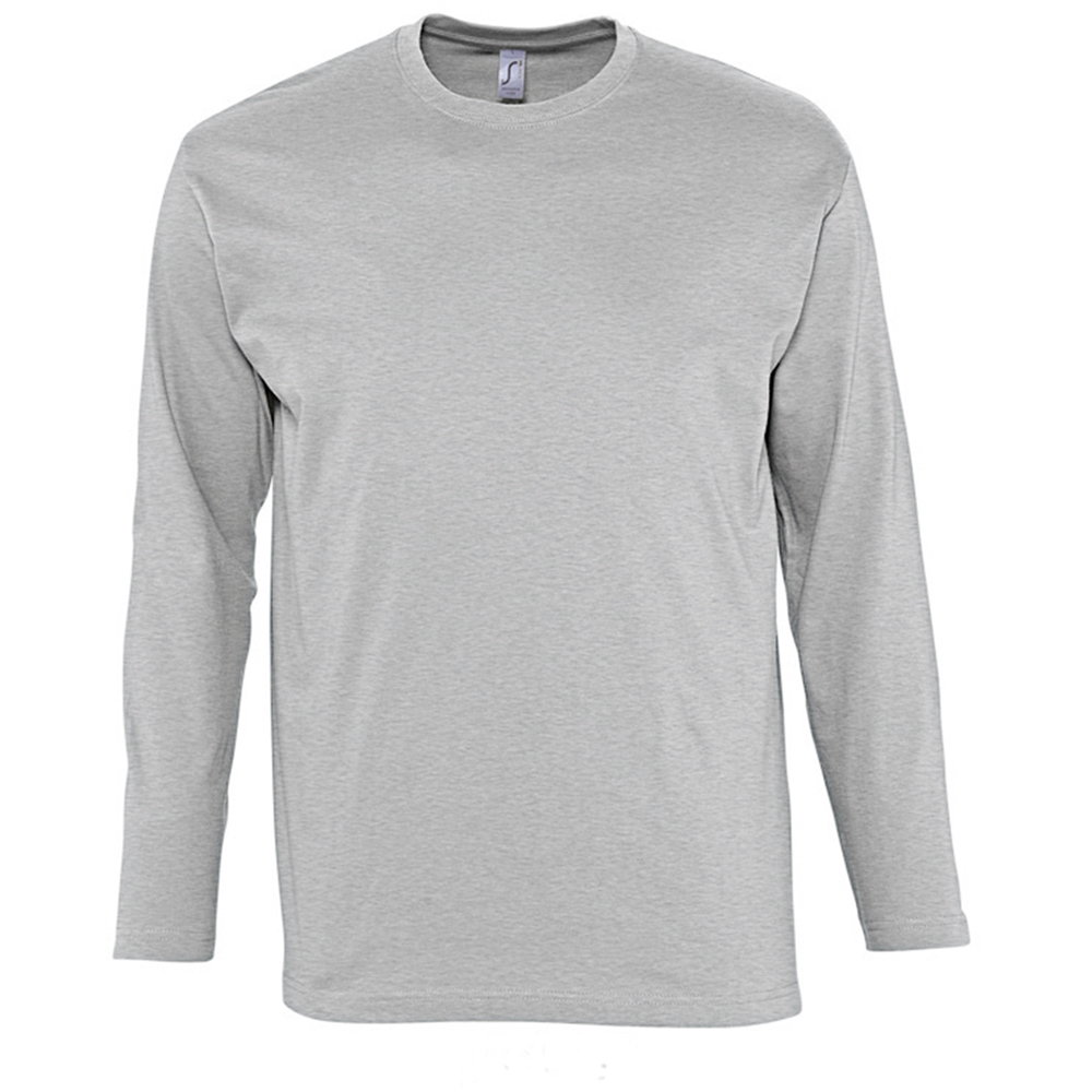 Thumbnail - SOLS Herren Monarch Langarm T-Shirt (Grau meliert)