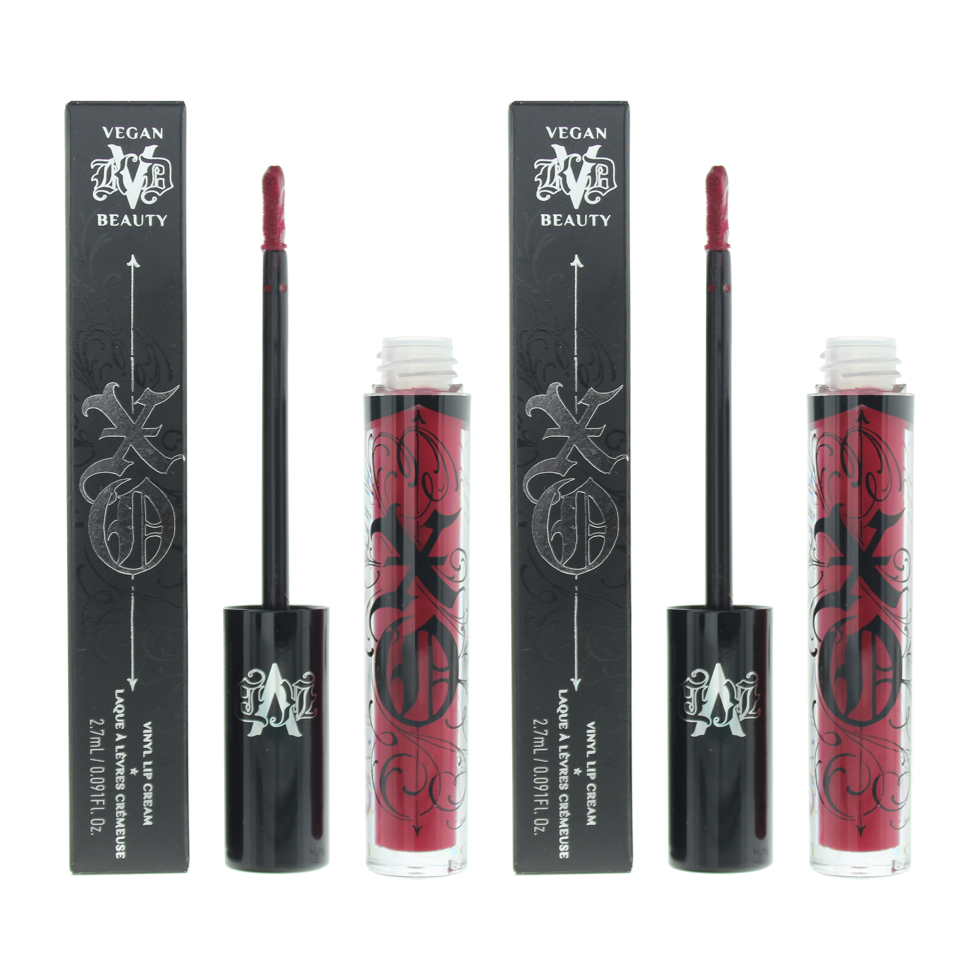 KVD Womens xo Vinyl Lip Cream 2.7ml - Hollyhock x 2 - One Size