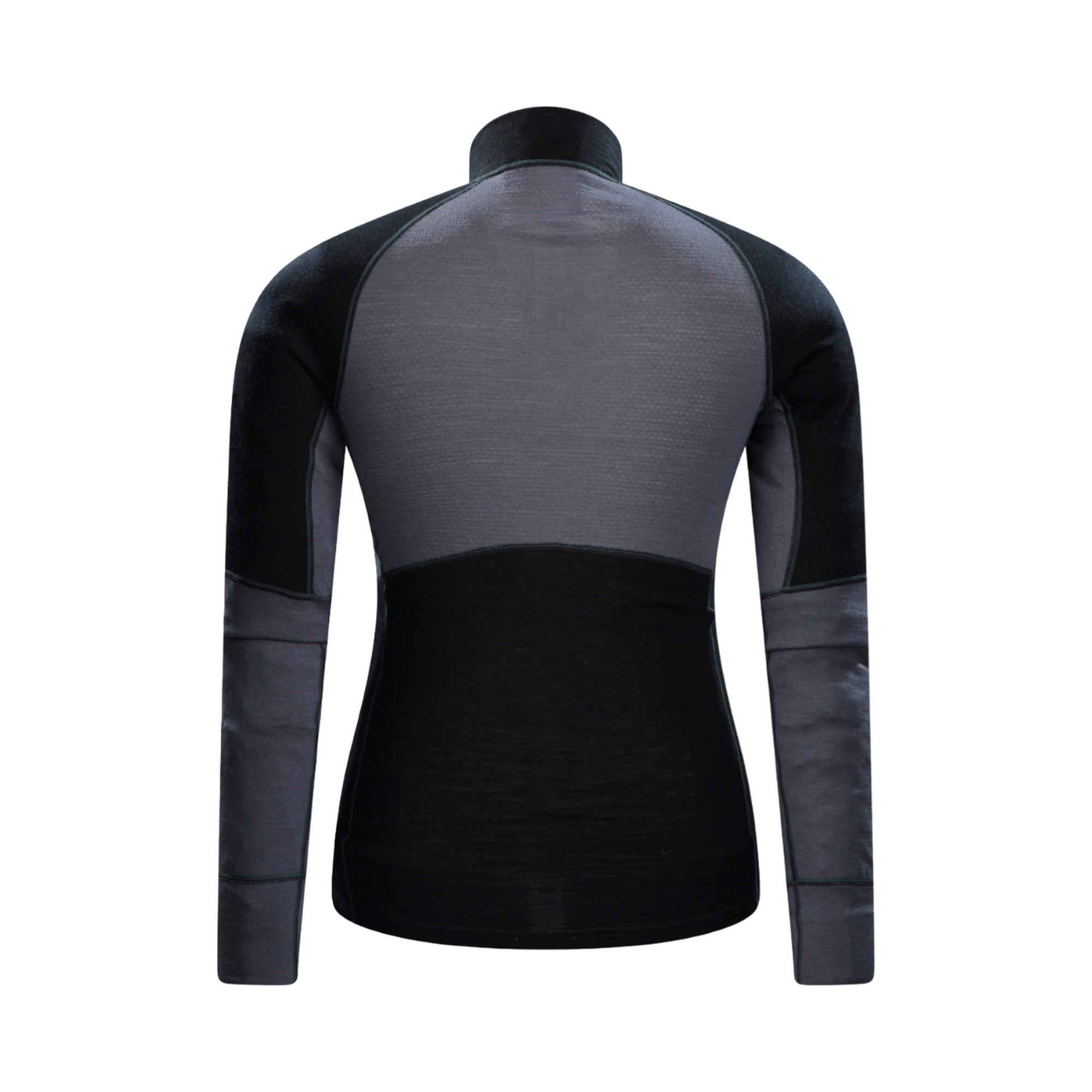 Mountain Warehou Mens Ultra Merino Wool Zip Neck Base Layer Top (Svart) t-shirts herr – bild 2