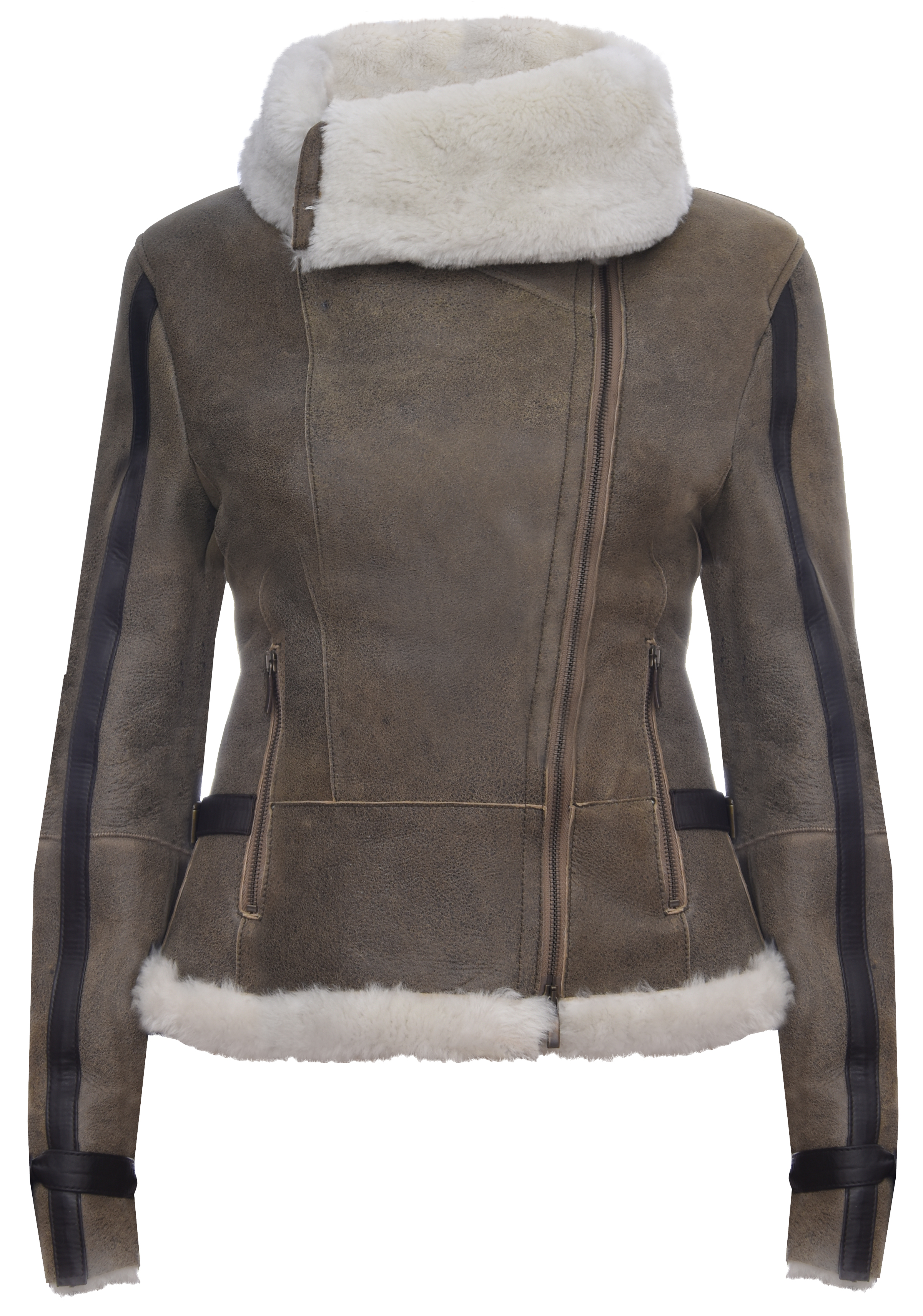 Infinity Leather Aviator läderjacka i merino-fårskinn för damer-Asmara – bild 2