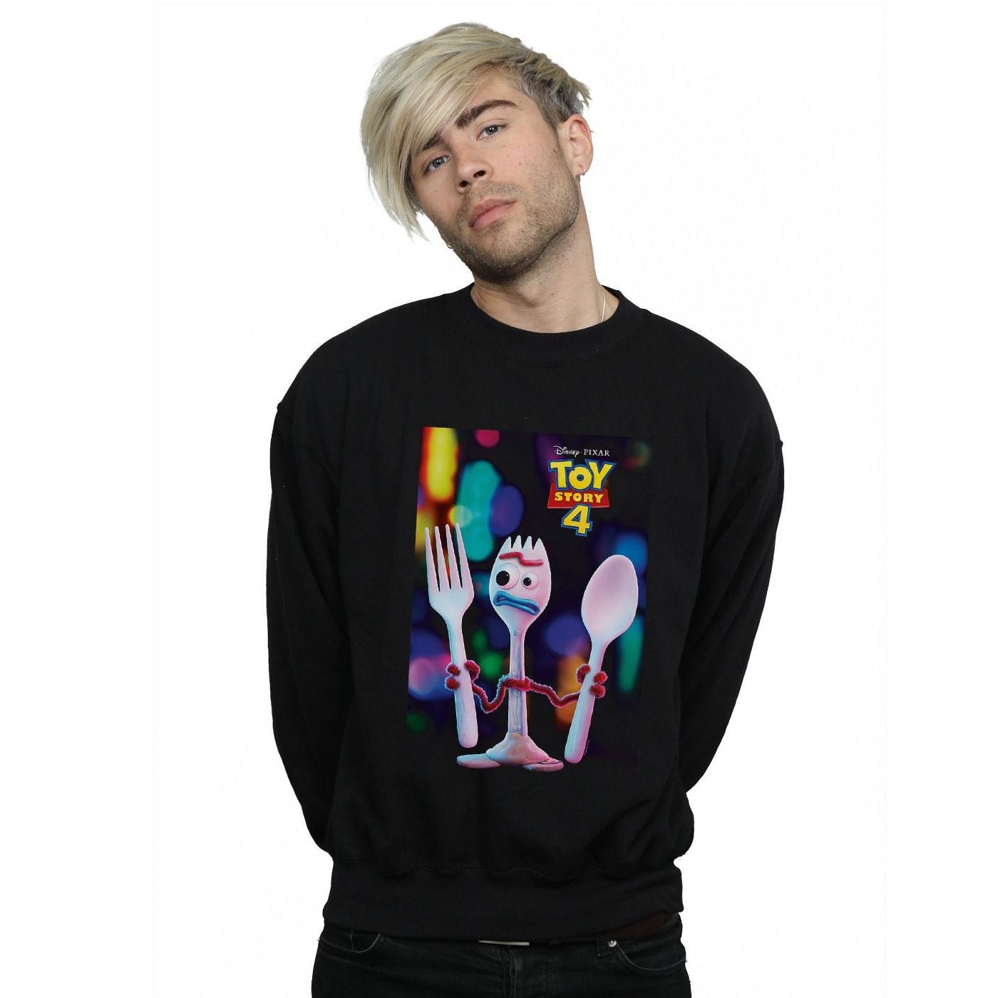 Disney Mens Toy Story 4 Forky Poster Sweatshirt (Black) herr – bild 2