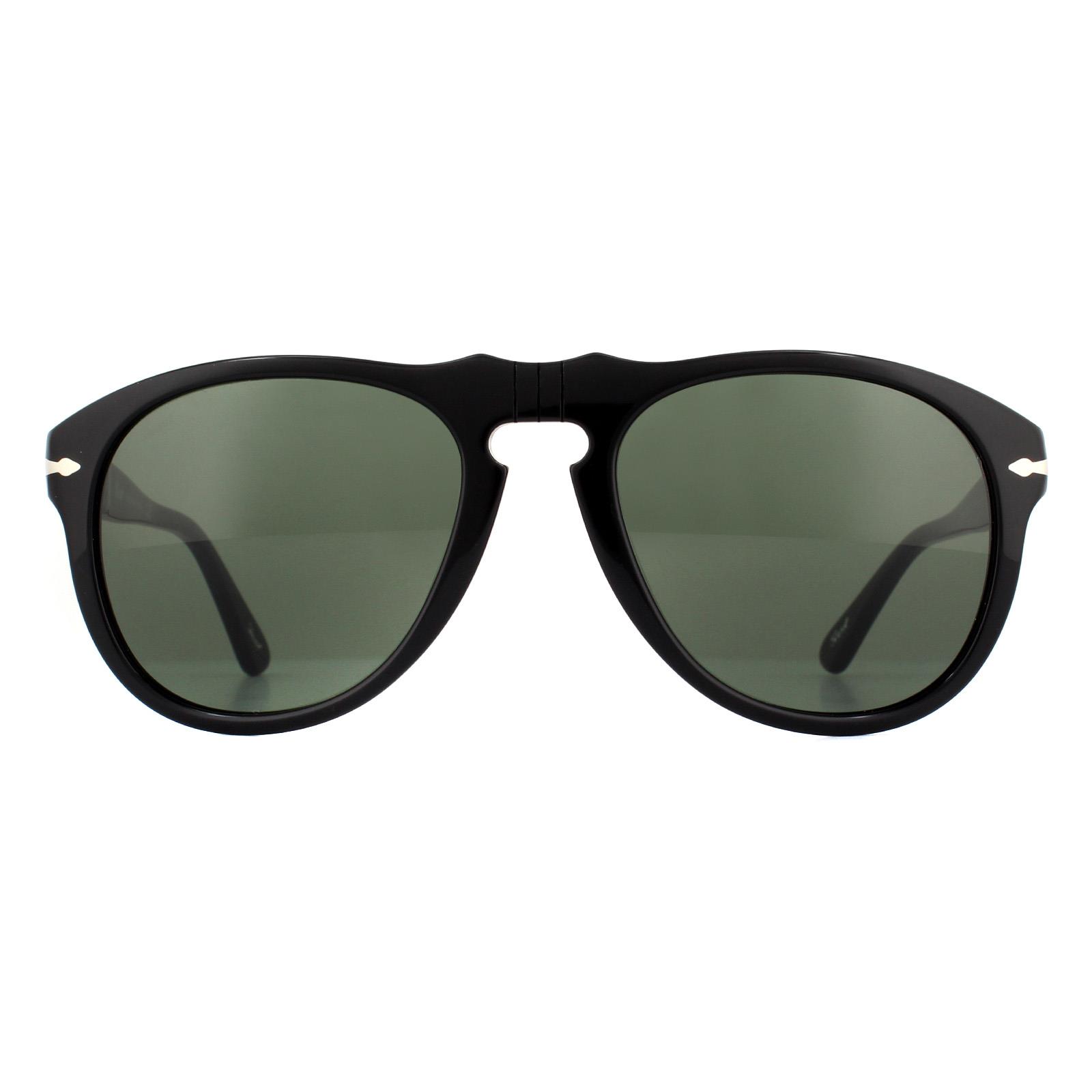 Persol Aviator Mens Black Green Sunglasses – One Size