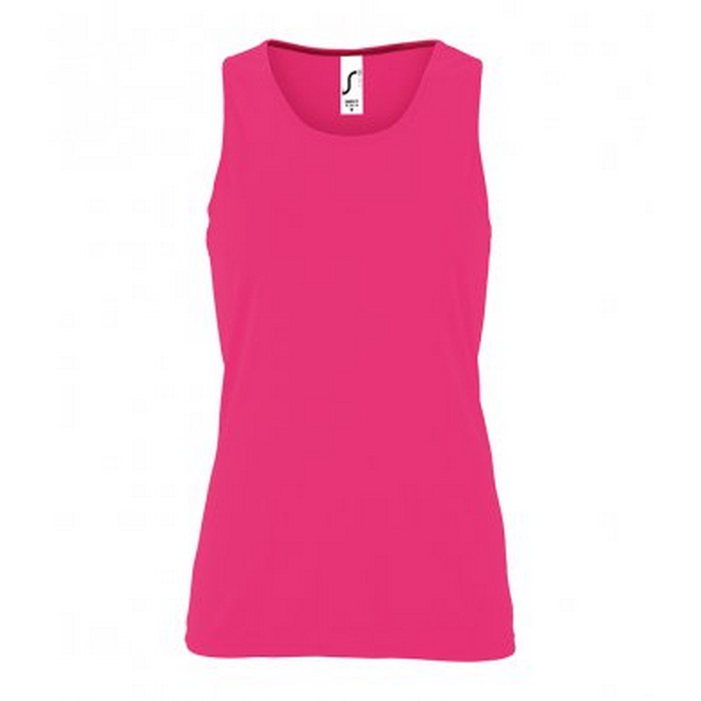 Thumbnail - SOLS Womens/Ladies Sporty Performance Sleeveless Tank Top (Neon Pink)