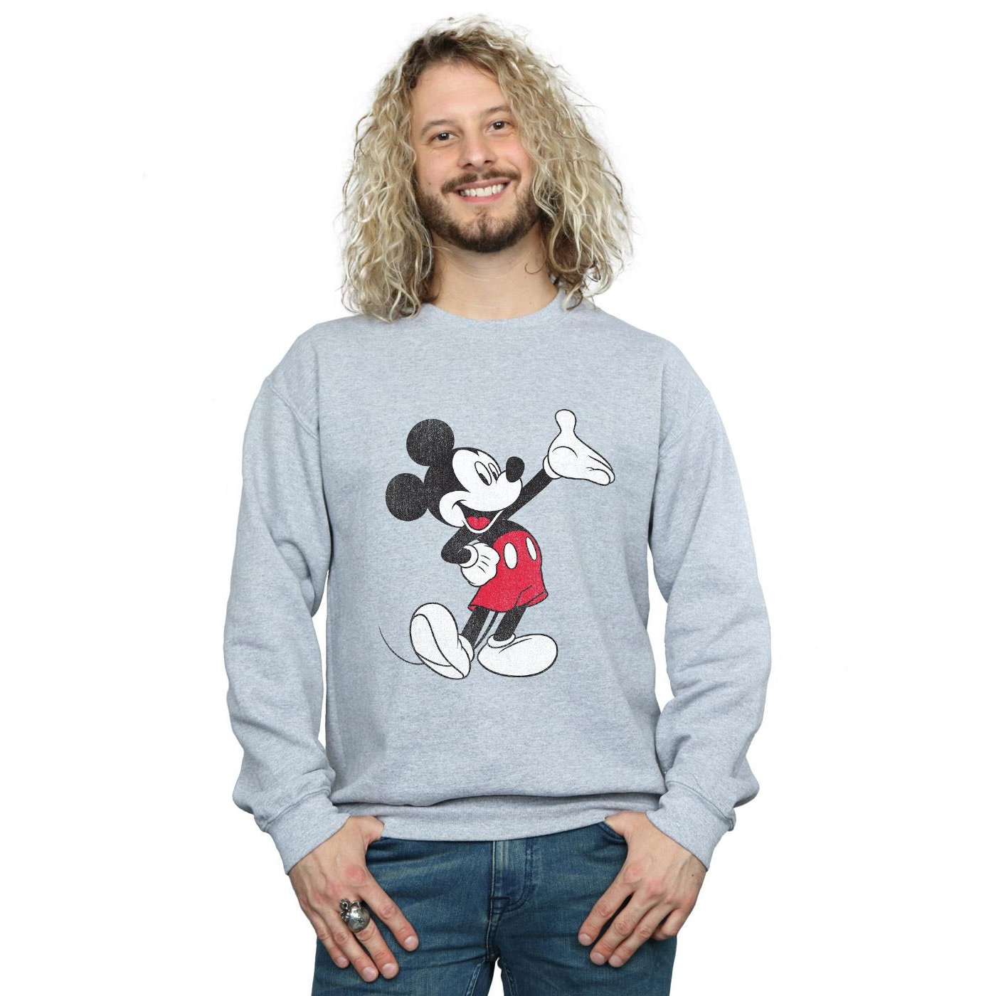 Disney Mens Traditional Wave Mickey Mouse Sweatshirt (Sports Grey) herr – bild 2