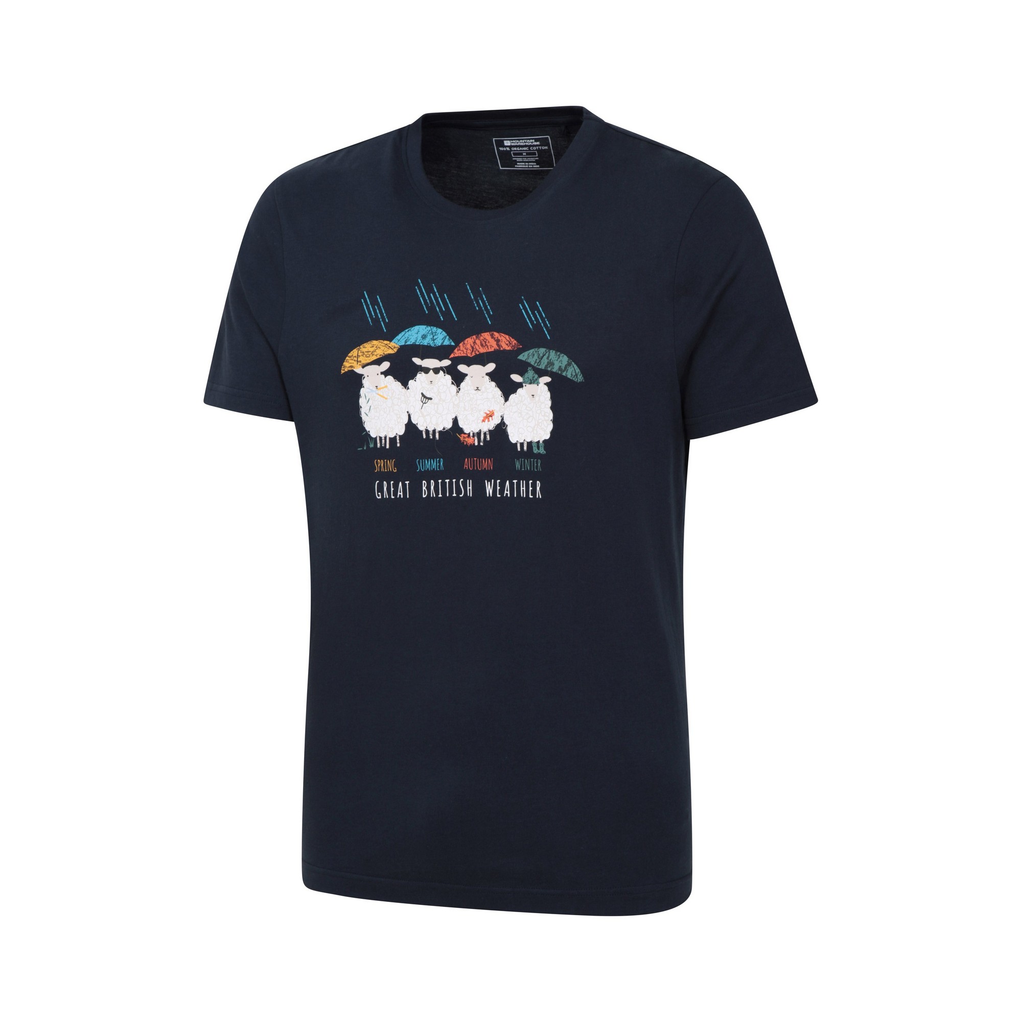 Mountain Warehou Mens Great British Weather T-shirt (Marinblå) herr – bild 2