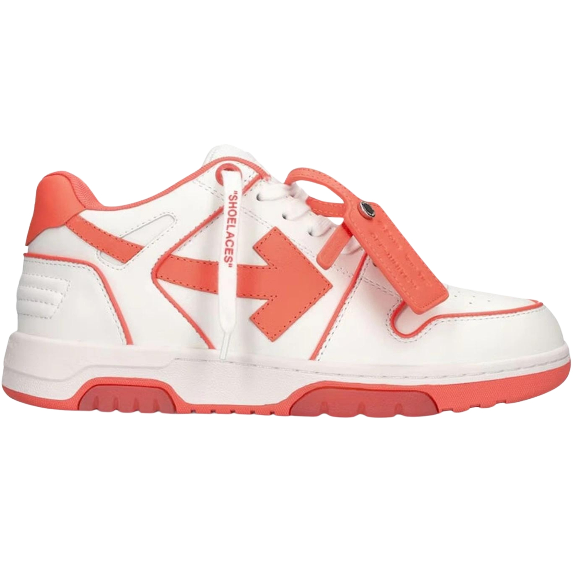 Thumbnail - Off-White Out Of Office Coral Red Calf Leather Sneakers