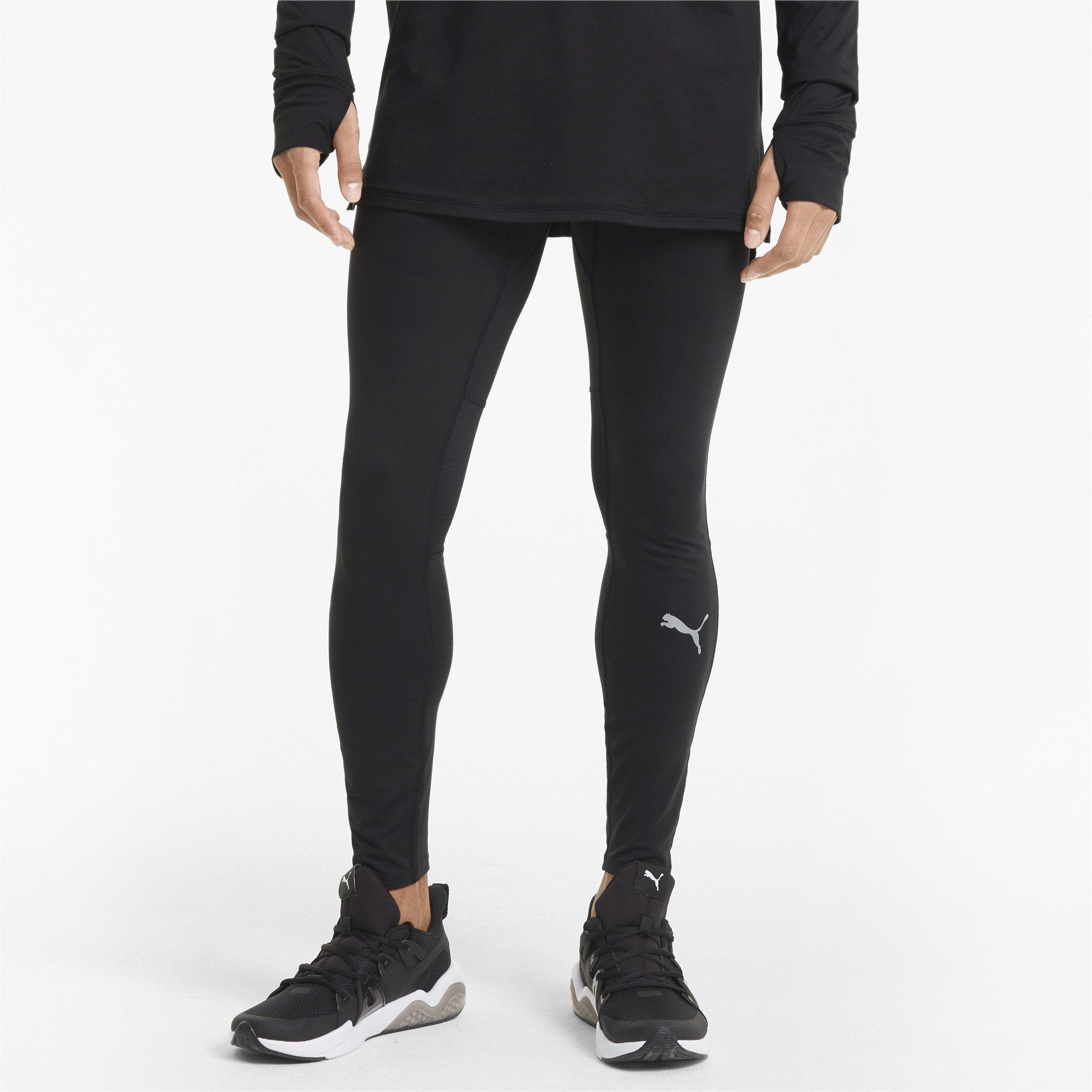 Puma Mens Favourite Long Running Tights - Black Recycled Material - Size Small