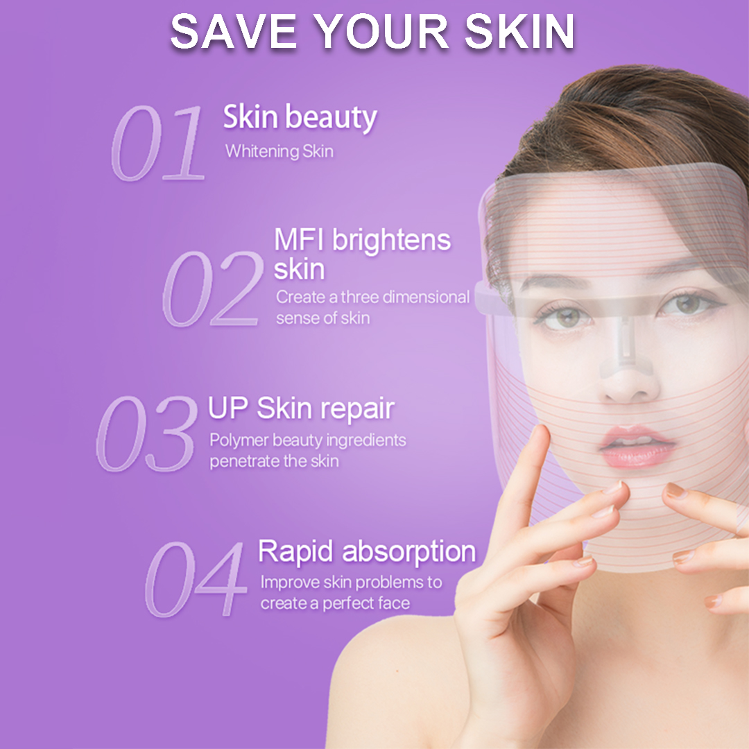 Erth Skin London Trådlös 3-färgs led-mask ansiktskräm & serum dam – bild 2