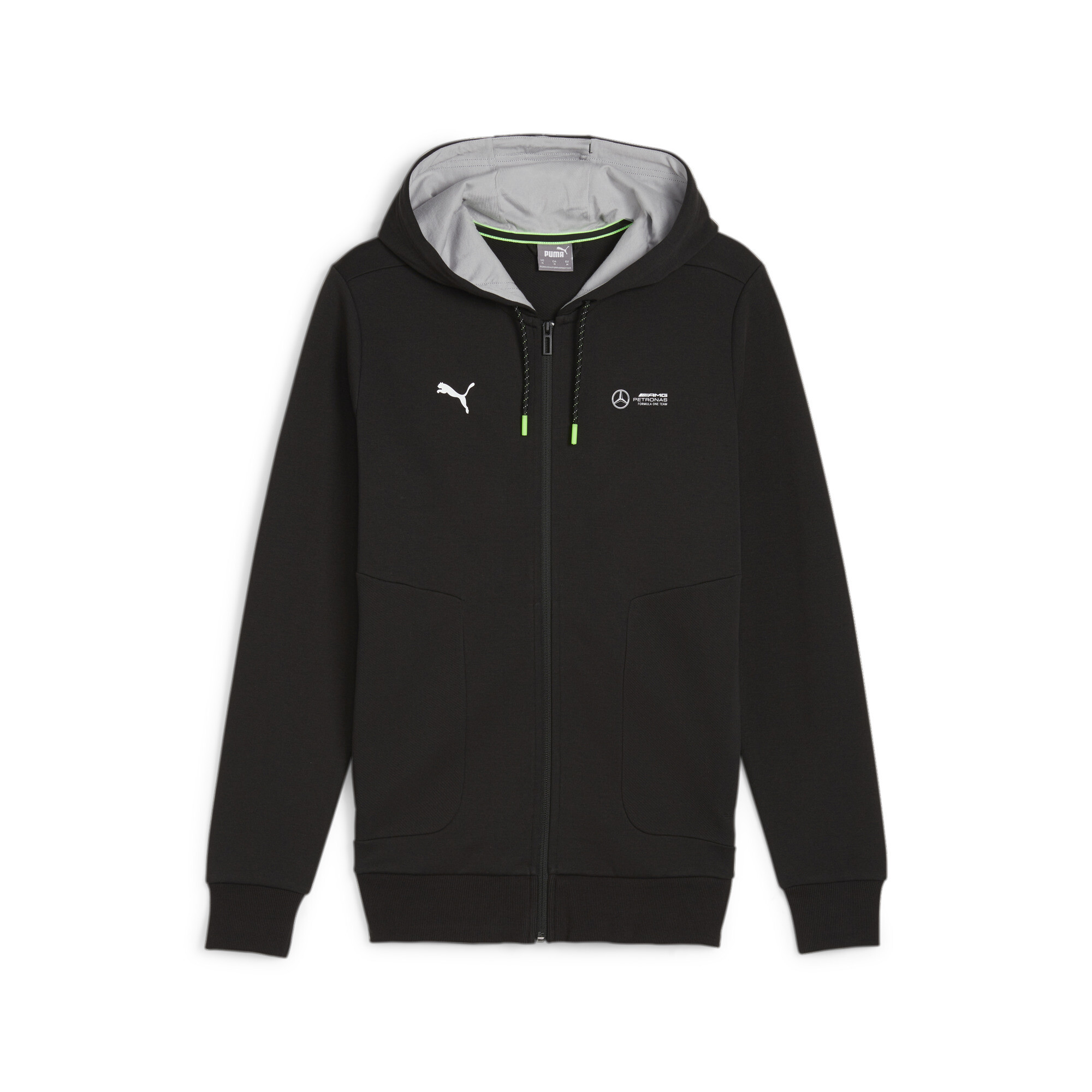 Puma Mens Mercedes-AMG Petronas Motorsport Hooded Sweat Jacket - Black Cotton - Size Large