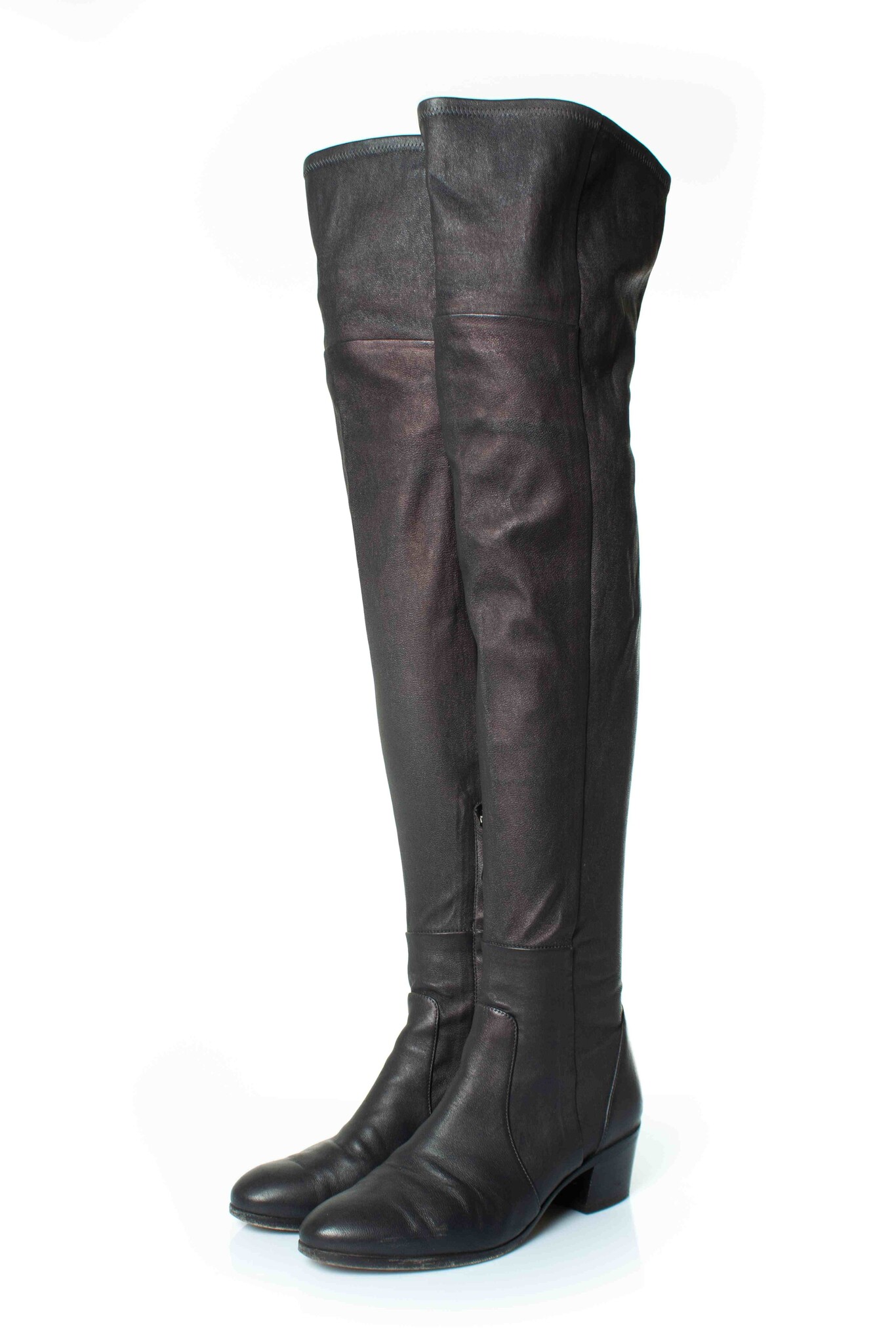 Chanel Pre-owned Womens Overknee stretch boots in anthracite – Grey – Size EU 38