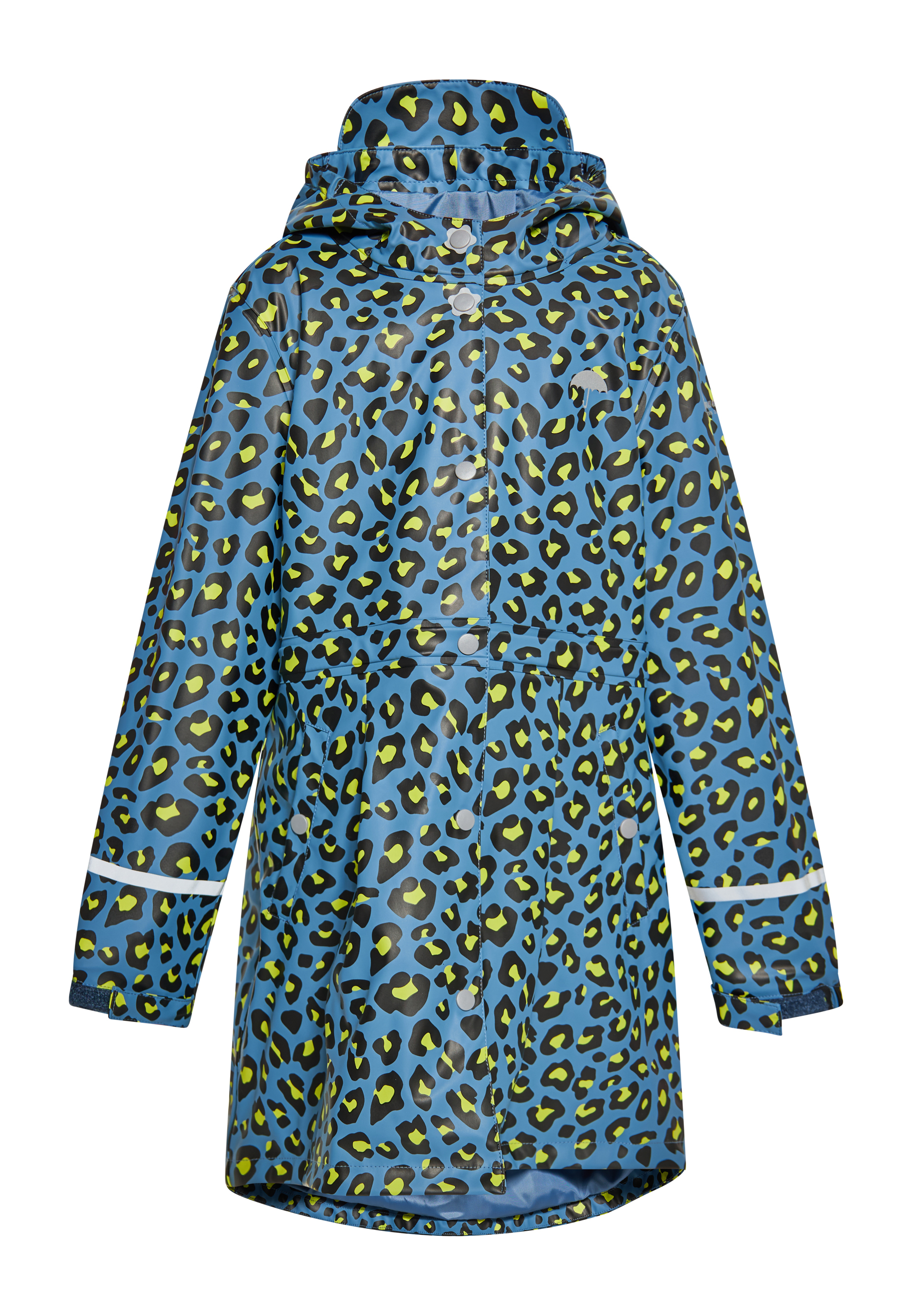 Thumbnail - Schmuddelwedda regenparka Mädchen (Kids) Stahlblau Limette Leo
