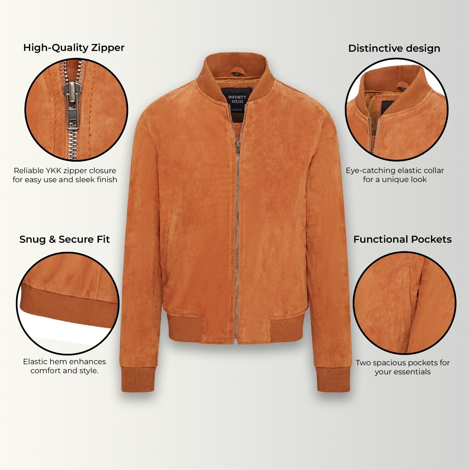 Mens Soft Goat Suede MA-1 Varsity Bomber Jacket Dalian 2