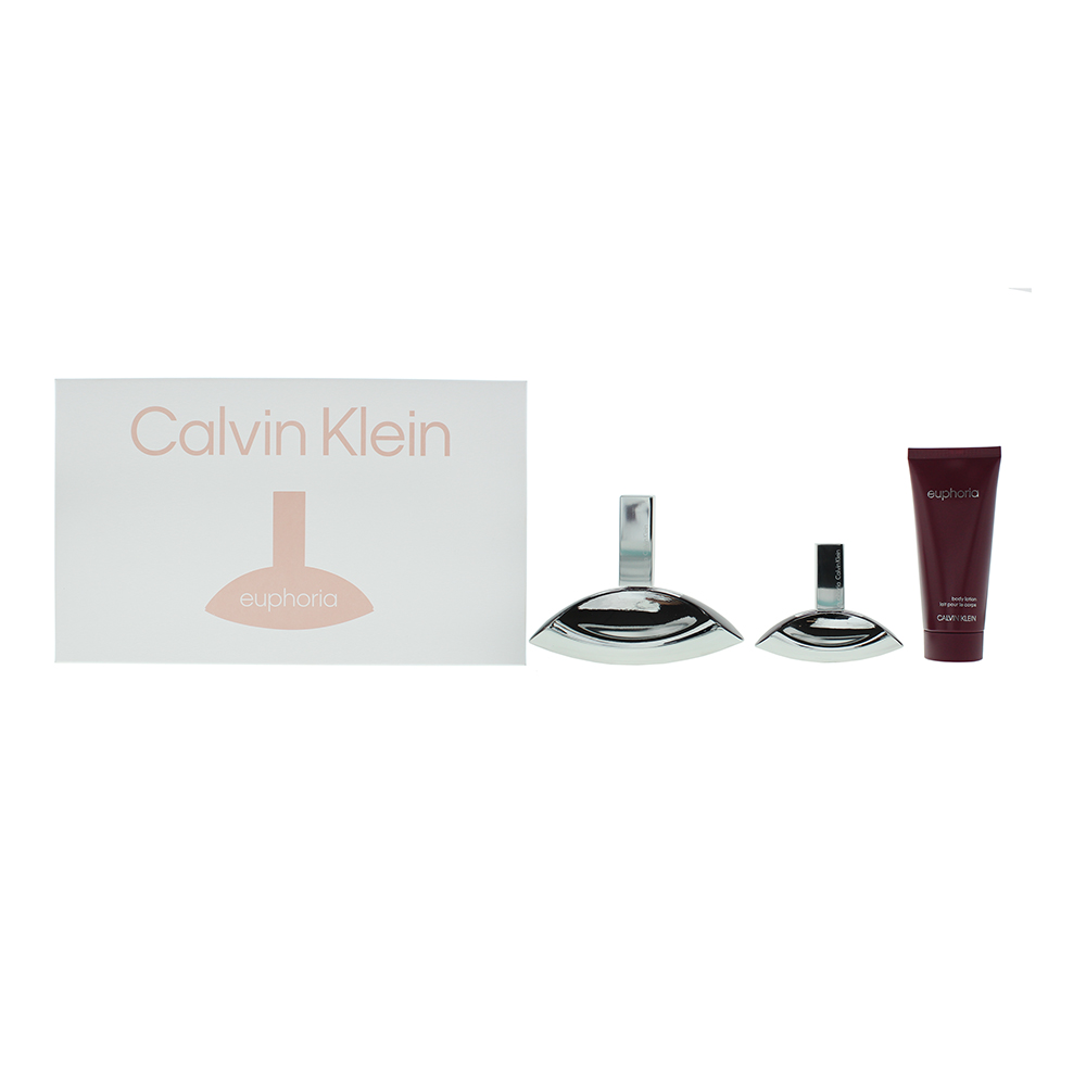 Calvin Klein Womens Euphoria Eau de Parfum 100ml, Eau de 30ml + Body Lotion Gift Set - One Size