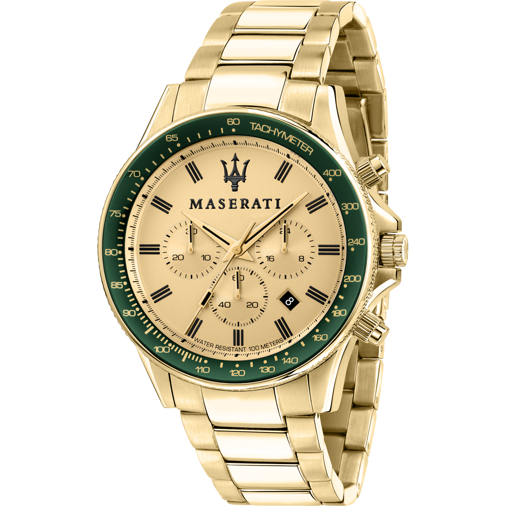 Maserati Sfida metallband guld R8873640005 analoga klockor herr – bild 2