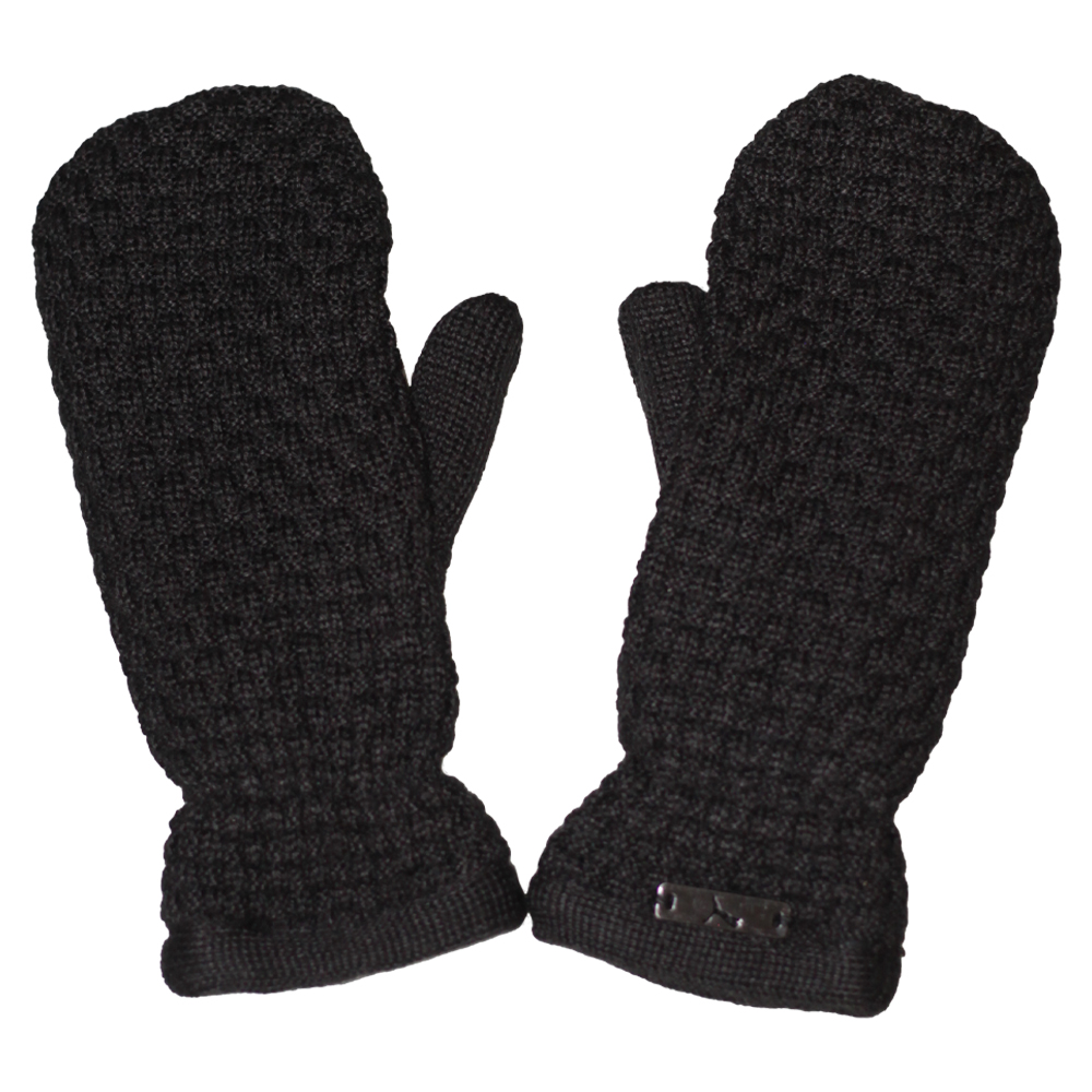 Puma Womens/Ladies Chunky Weave Mittens (Black) - Size Small