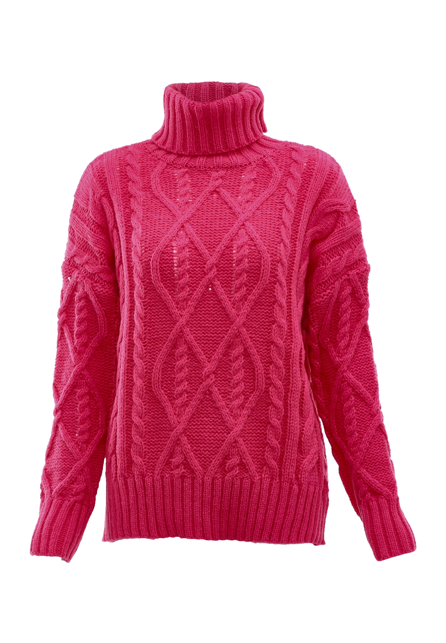 Thumbnail - Mymo Rollkragenpullover Damen Fuchsie