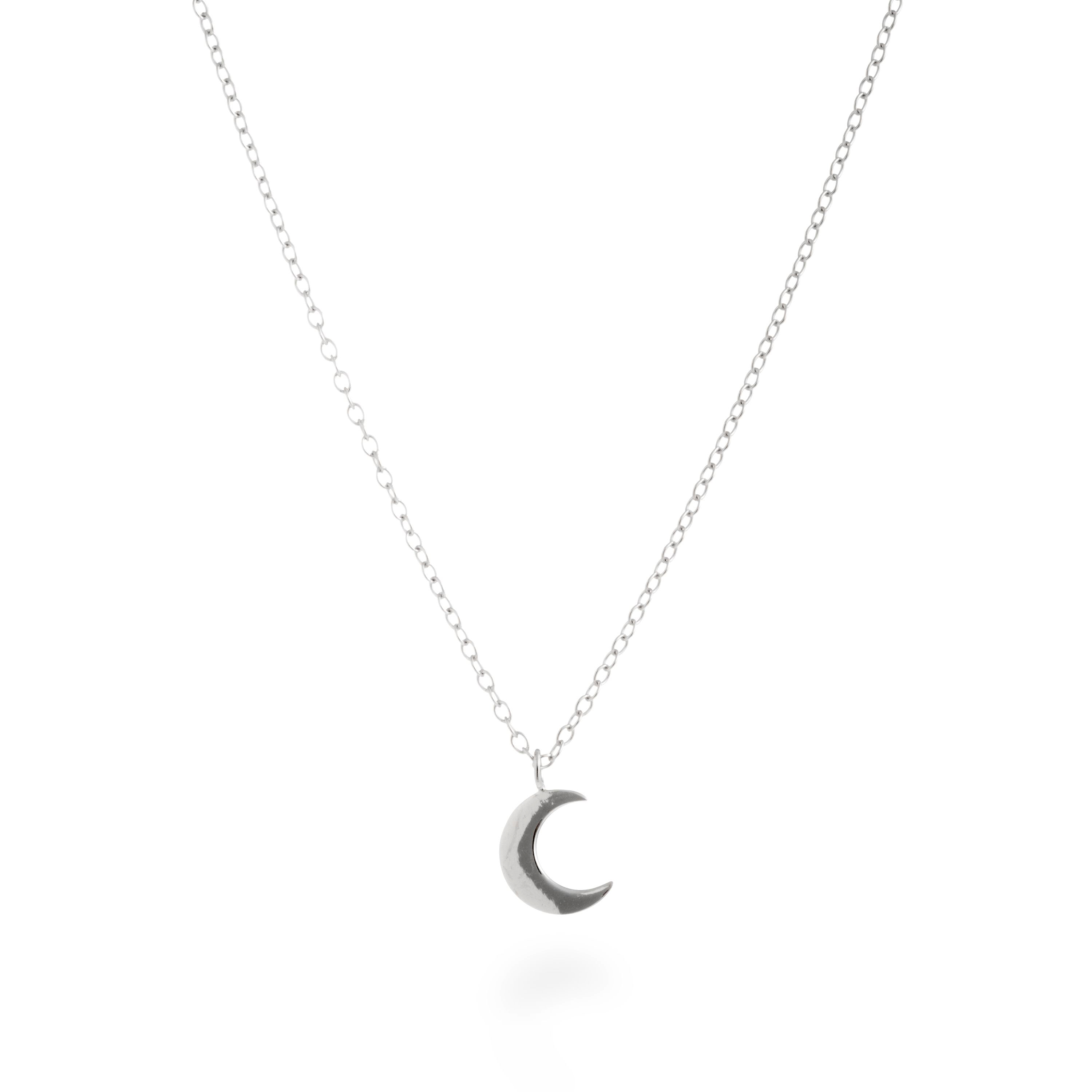 Halsband Luxenter halvmåne tillverkat av 925 sterling silver med rodiumpläterad yta