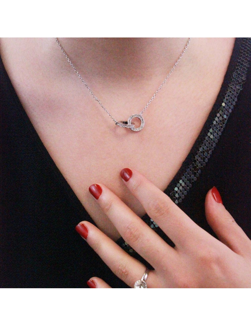 MYC Paris Circle Hoop-hänge Silver och kristall halsband dam – bild 2