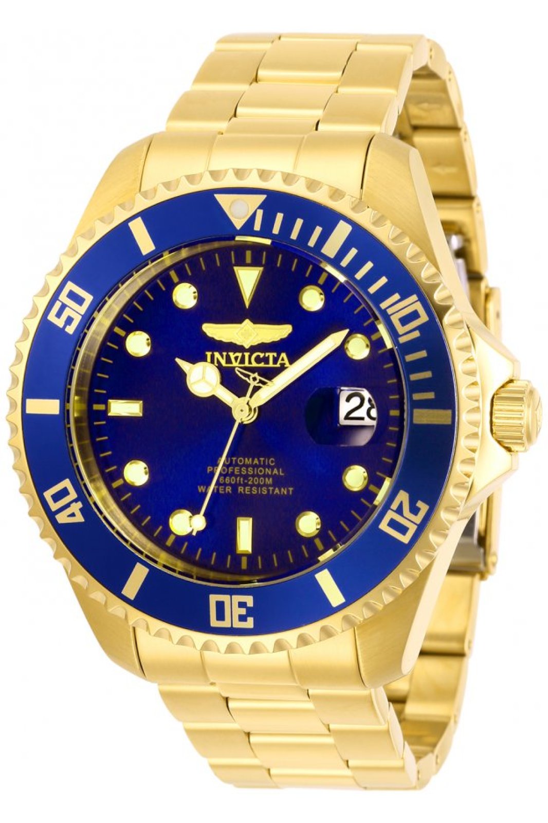 Invicta Pro Diver  28949 Heren Horloge - Waterdicht - Analoog - Automatisch Uurwerk - Roestvrij Staal met blauwe Wijzerplaat