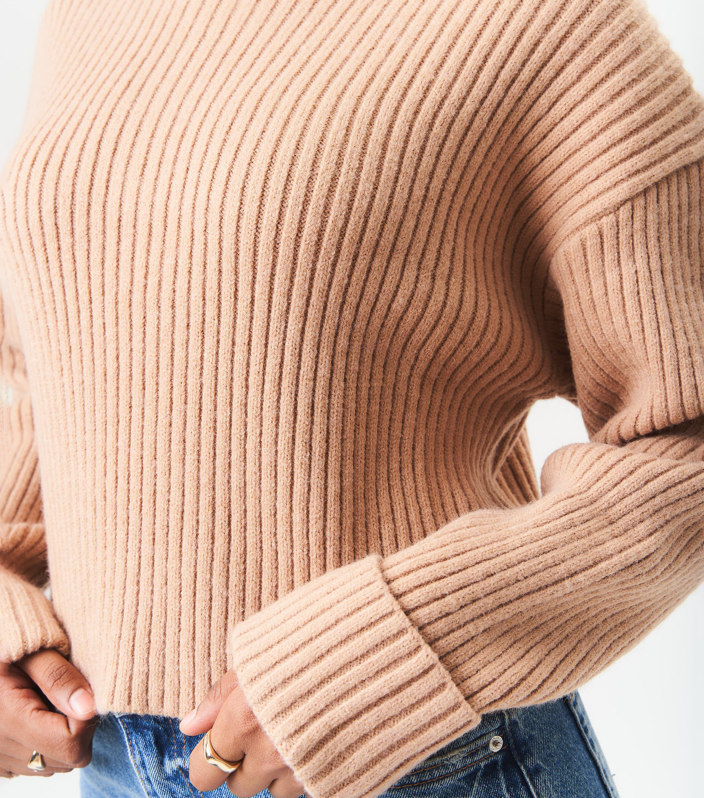 Gini London Chunky stickad tröja med hög hals dam – bild 2