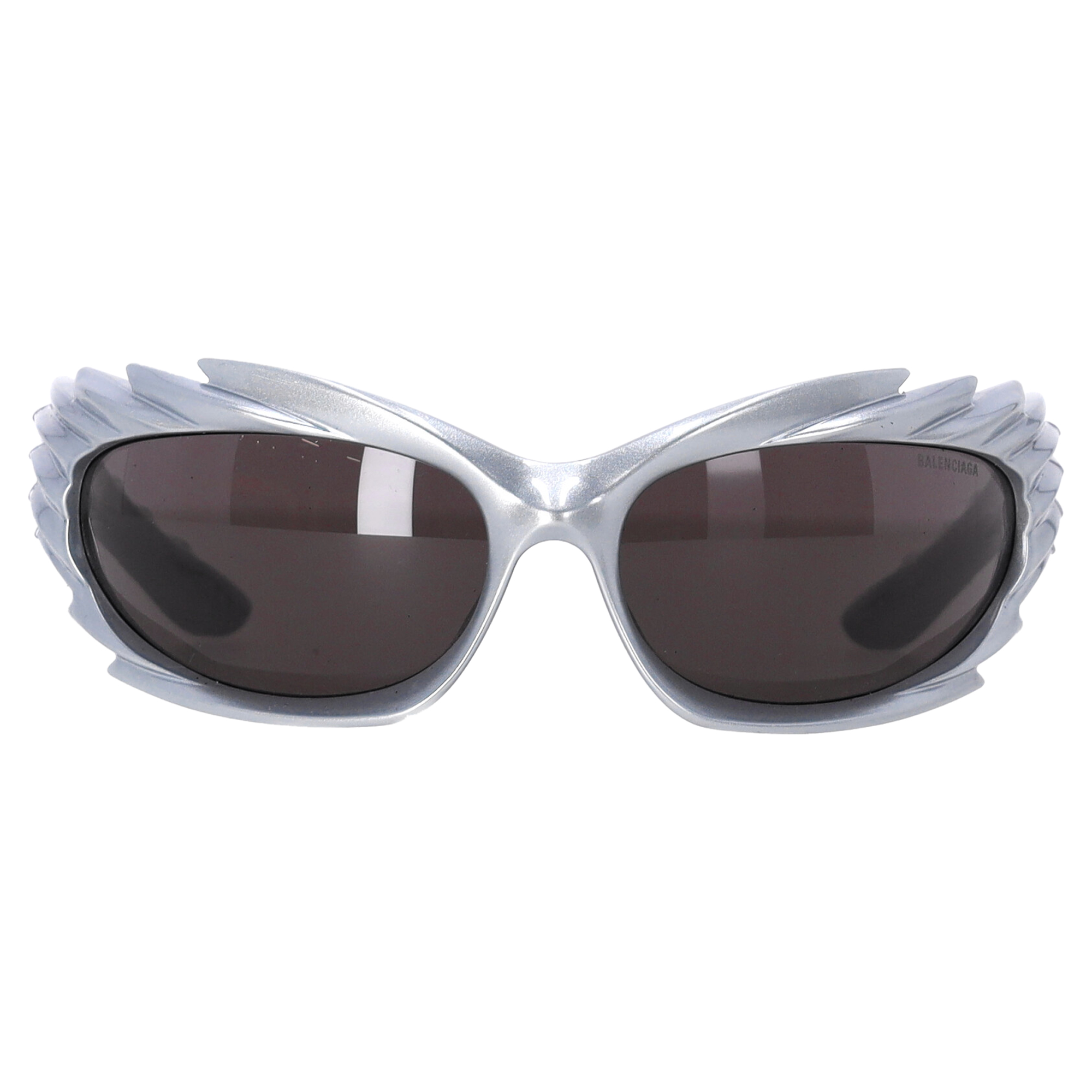 Balenciaga Pre-owned Mens Spike Biker Sunglasses in Silver Acetate - One Size
