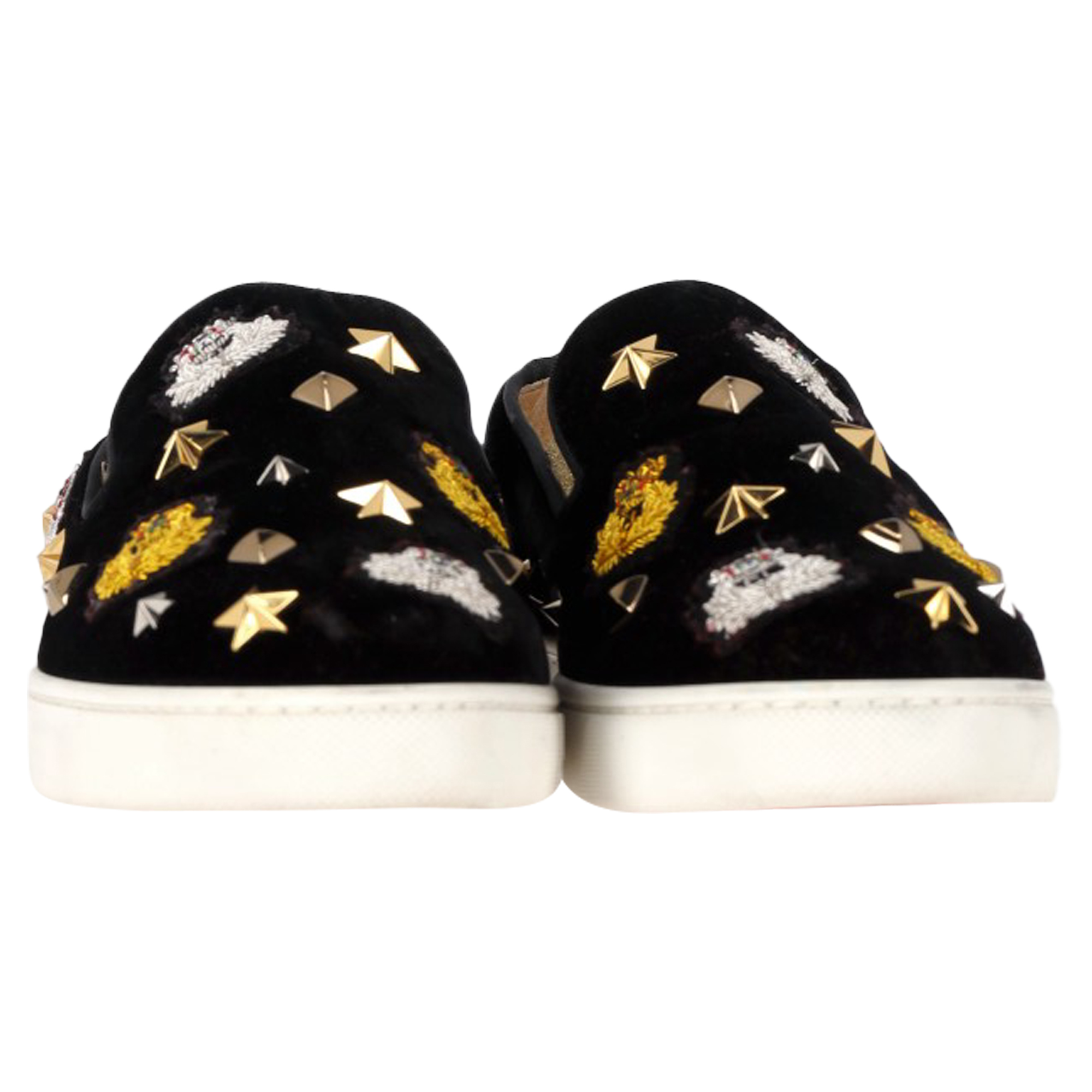 Christian Louboutin Pre-owned Christian Louboutin Mister Academy Slip-On Sneakers i svart sammet dam – bild 2