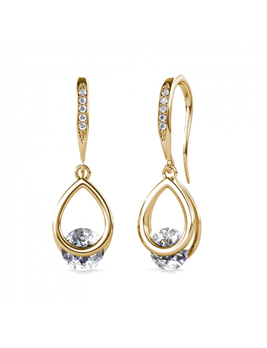 Thumbnail - Tristin Hakenohrringe - Gold und Kristall