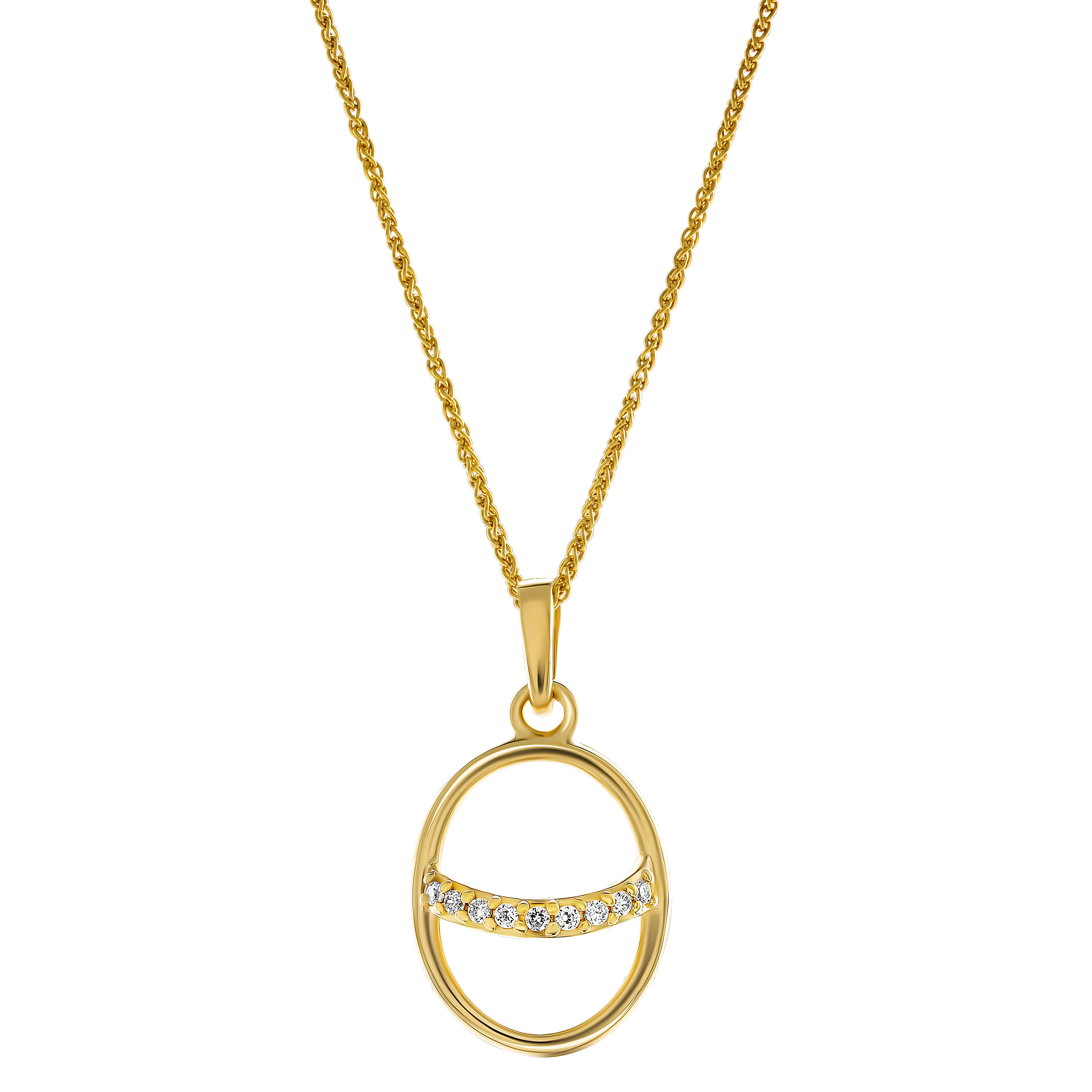 Thumbnail - Orphelia 'Amaliada' Damen-Anhänger aus 925er Sterlingsilber mit Kette – Gold ZH-7572