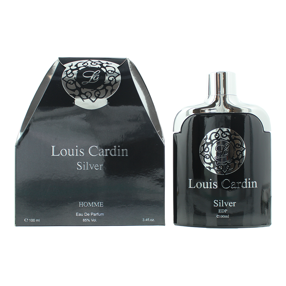 Louis Cardin Mens Silver Eau de Parfum 100ml Spray for Him - One Size