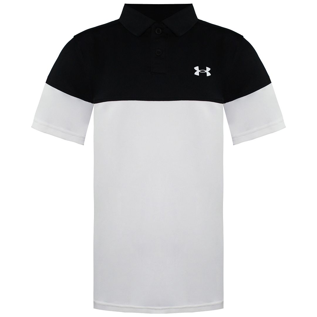 Under Armour Korte Mouw Zwart-Wit Kid Blocked Poloshirt 1366428 001