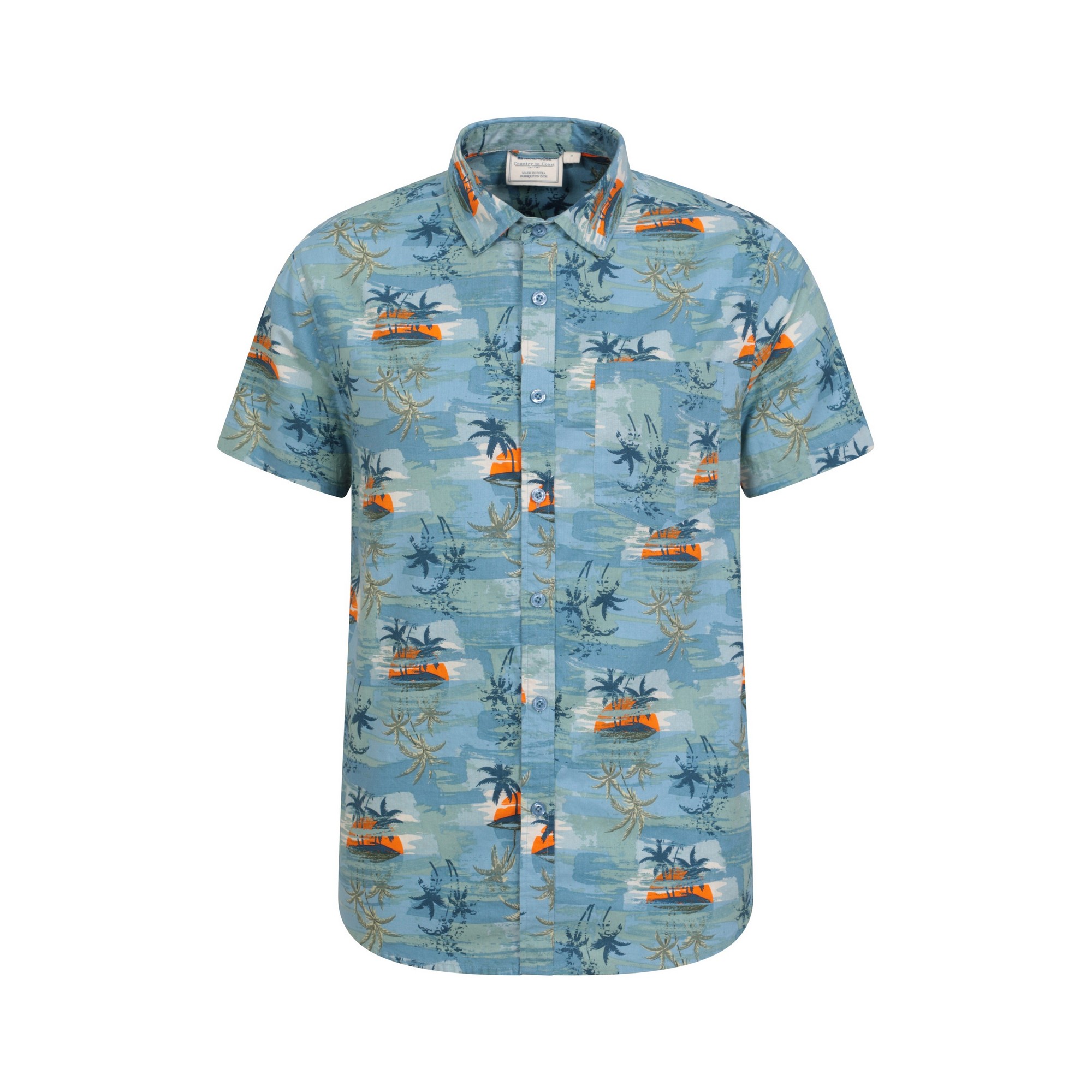 Mens Tropical Shirt (Bright Blue)
