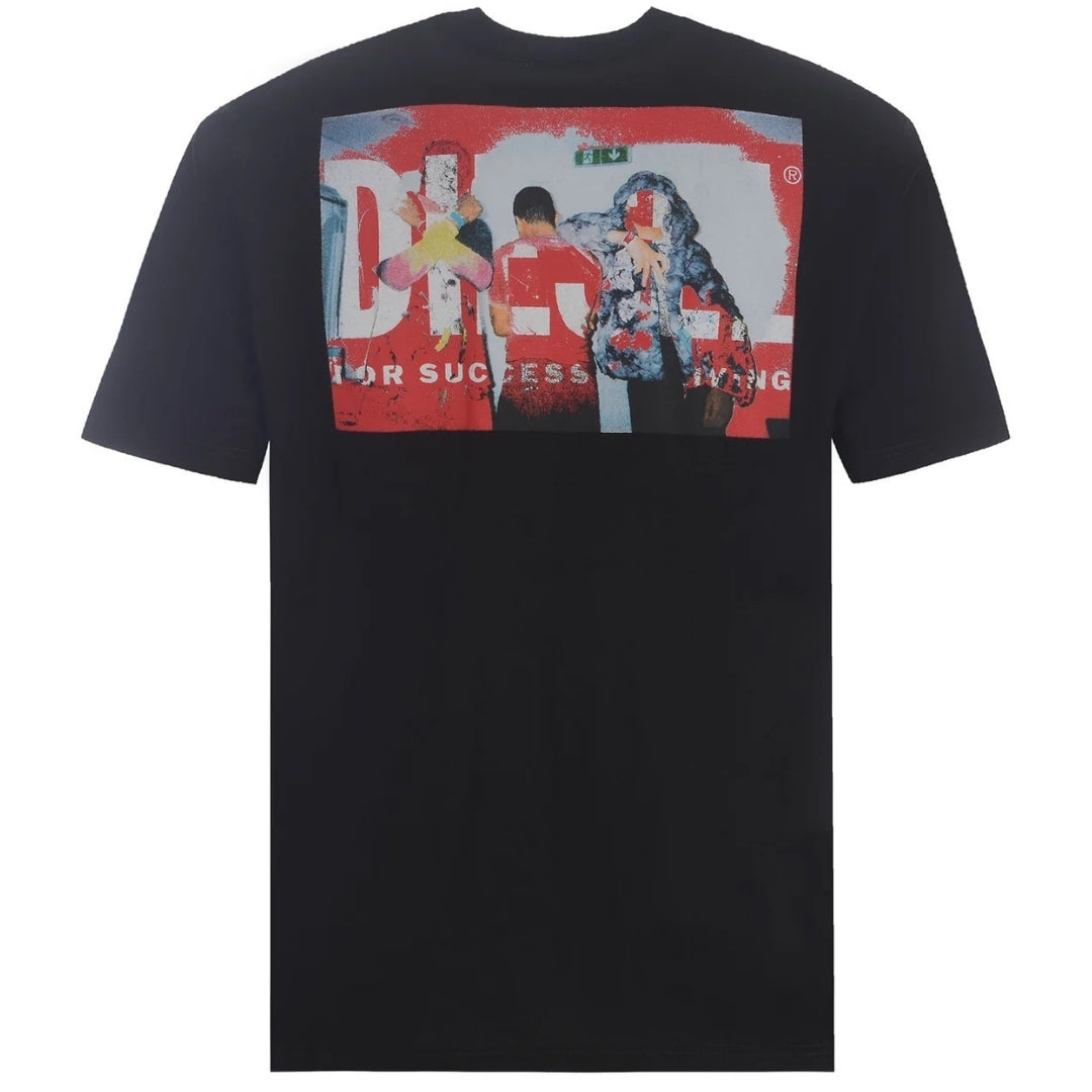 Diesel Graffiti Block Logotyp Svart T-shirt herr – bild 2