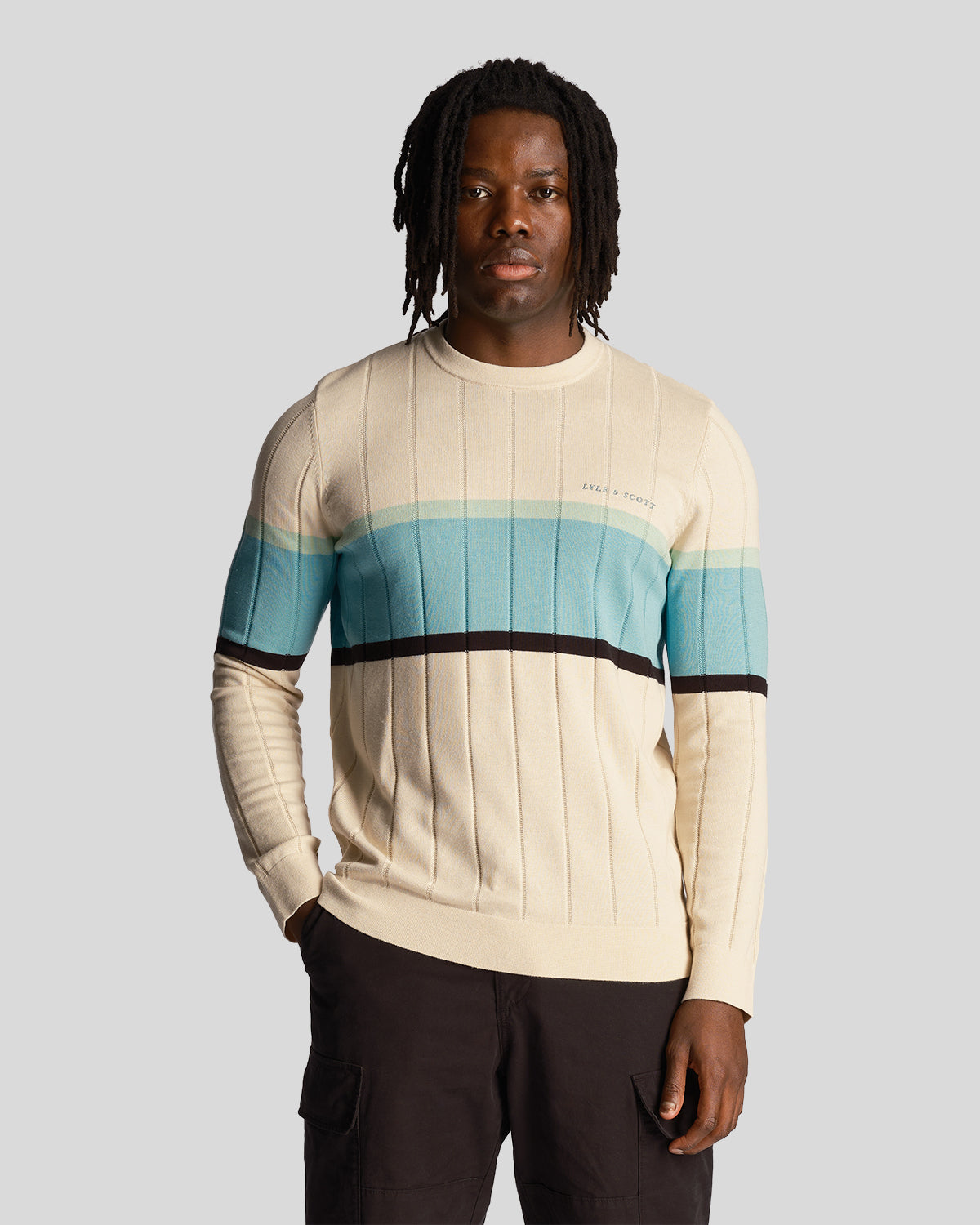 Thumbnail - Lyle & Scott Herren Volley Stripe Strickpullover in Sesam