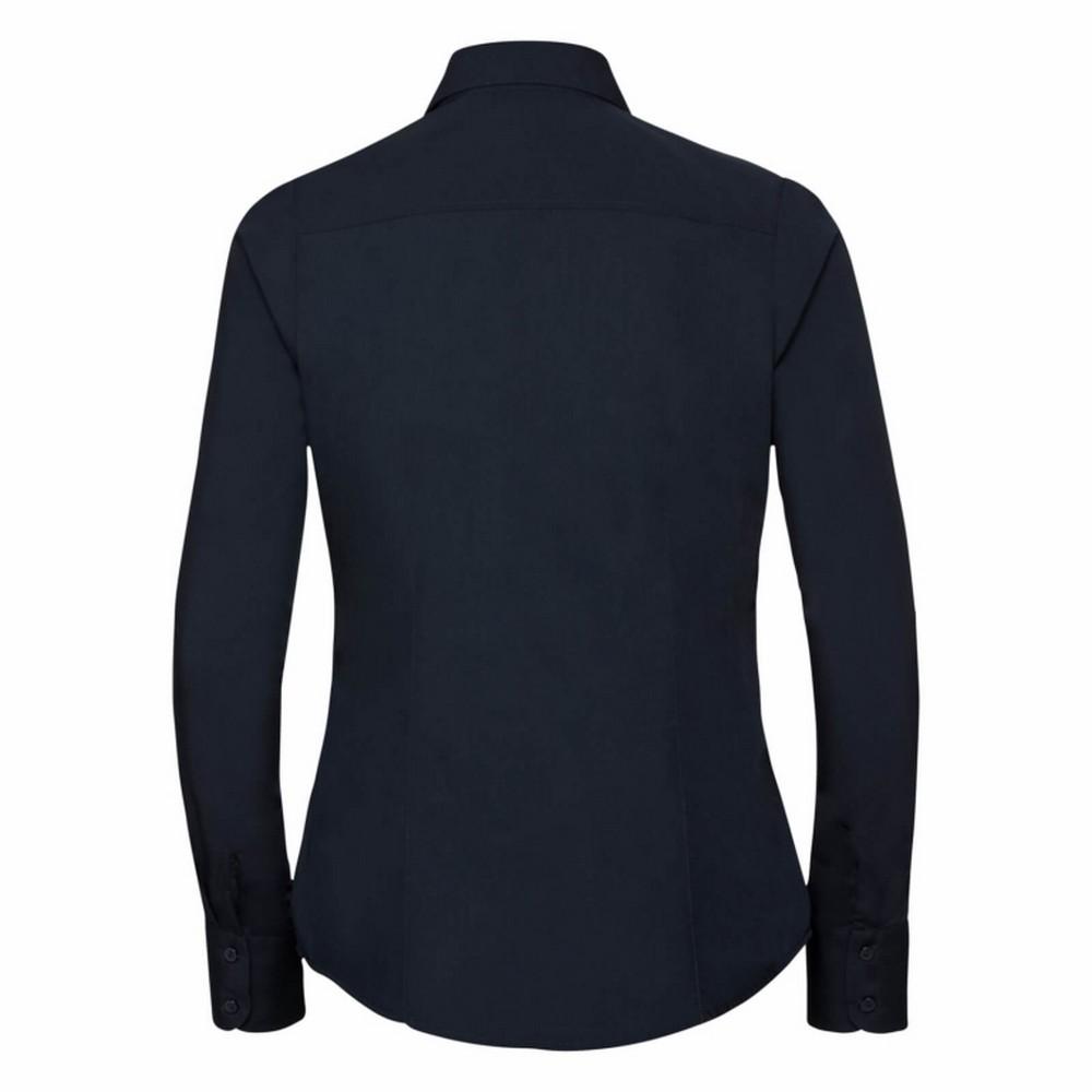 Russell Athletic Russell Collection Ladies/Womens Long Sleeve Poly-Cotton Easy Care Fitted Poplin Shirt (French Navy) skjortor & blusar dam – bild 2