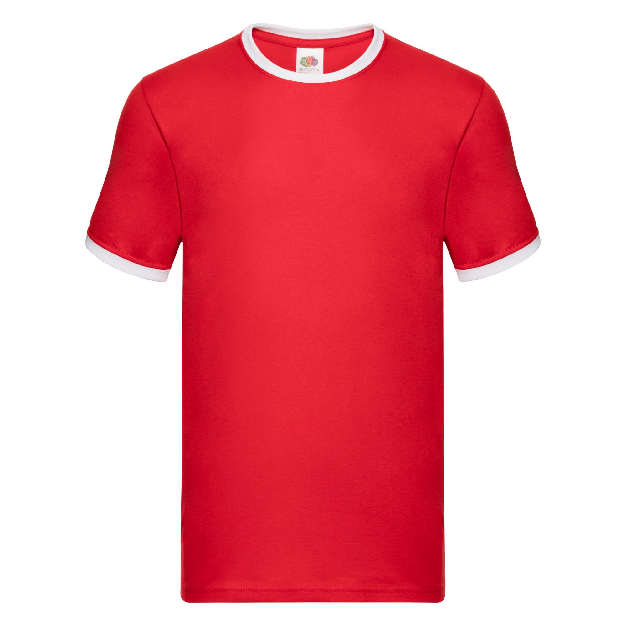 Thumbnail - Fruit of the Loom - "Ringer" T-Shirt für Herren (Rot/Weiß)