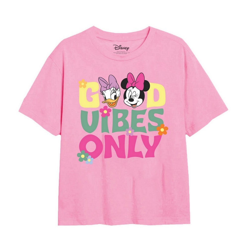 Thumbnail - Disney - "Good Vibes Only" T-Shirt für Mädchen (Hellrosa)