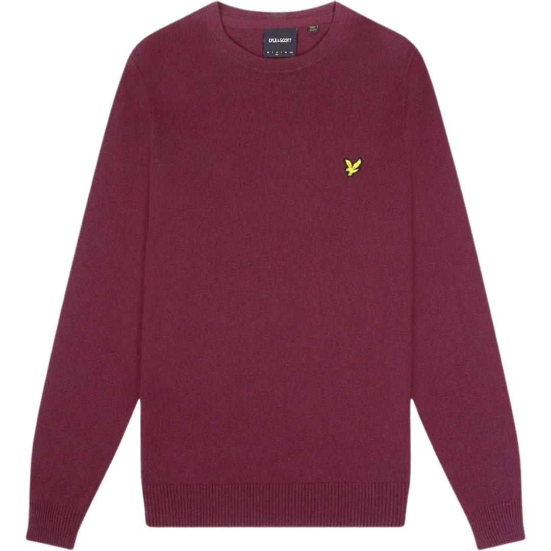 Thumbnail - Lyle & Scott Cotton Merino Rich Burgundy Pull-over-Pullover