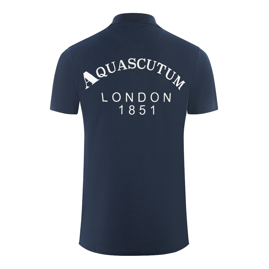 Aquascutum London 1851 Marinblå pikétröja herr – bild 2