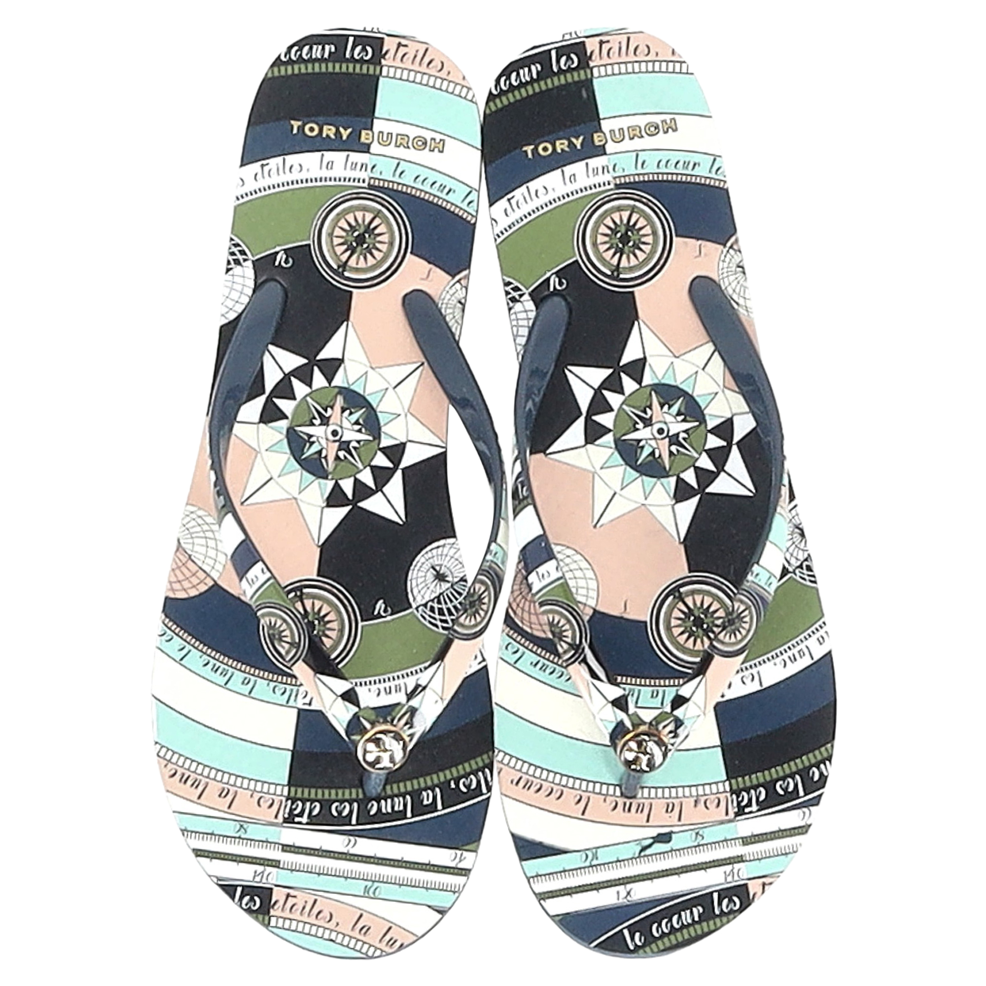Tory Burch Pre-owned Tory Burch Tryckt Flip-Flops i Flerfärgad Gummi dam – bild 2
