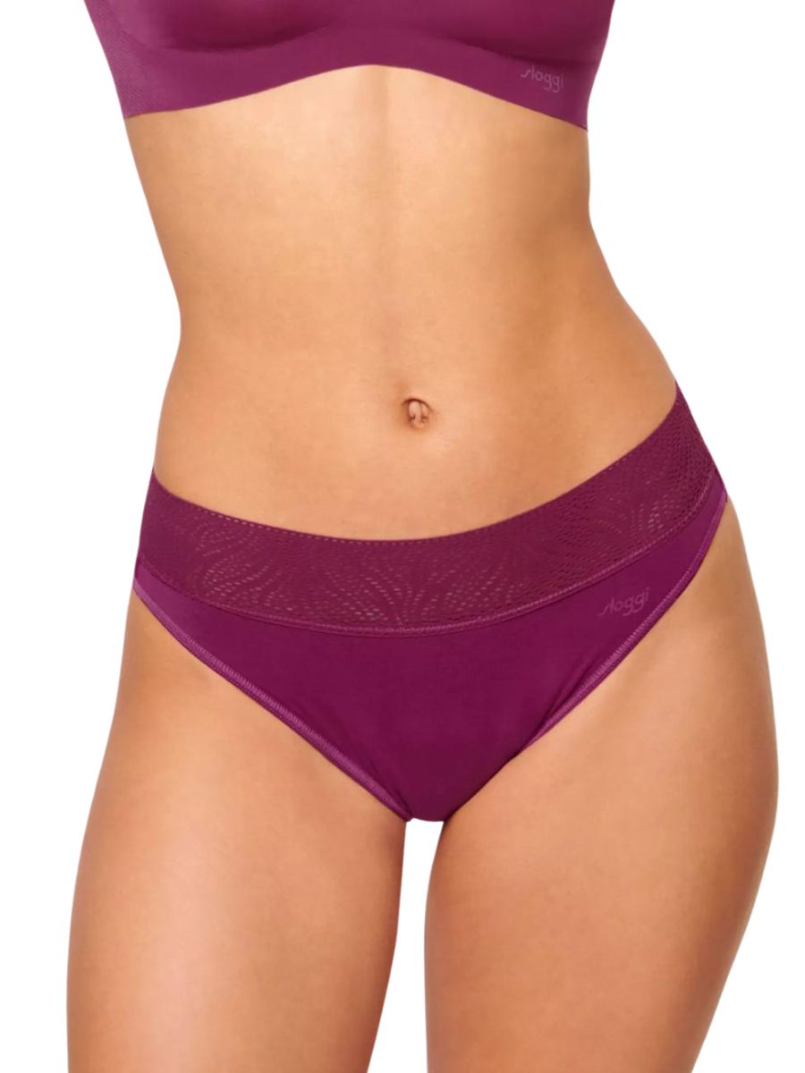 Sloggi Womens Period Pants Tai Light (2 Pack) - Red Cotton - Size Large