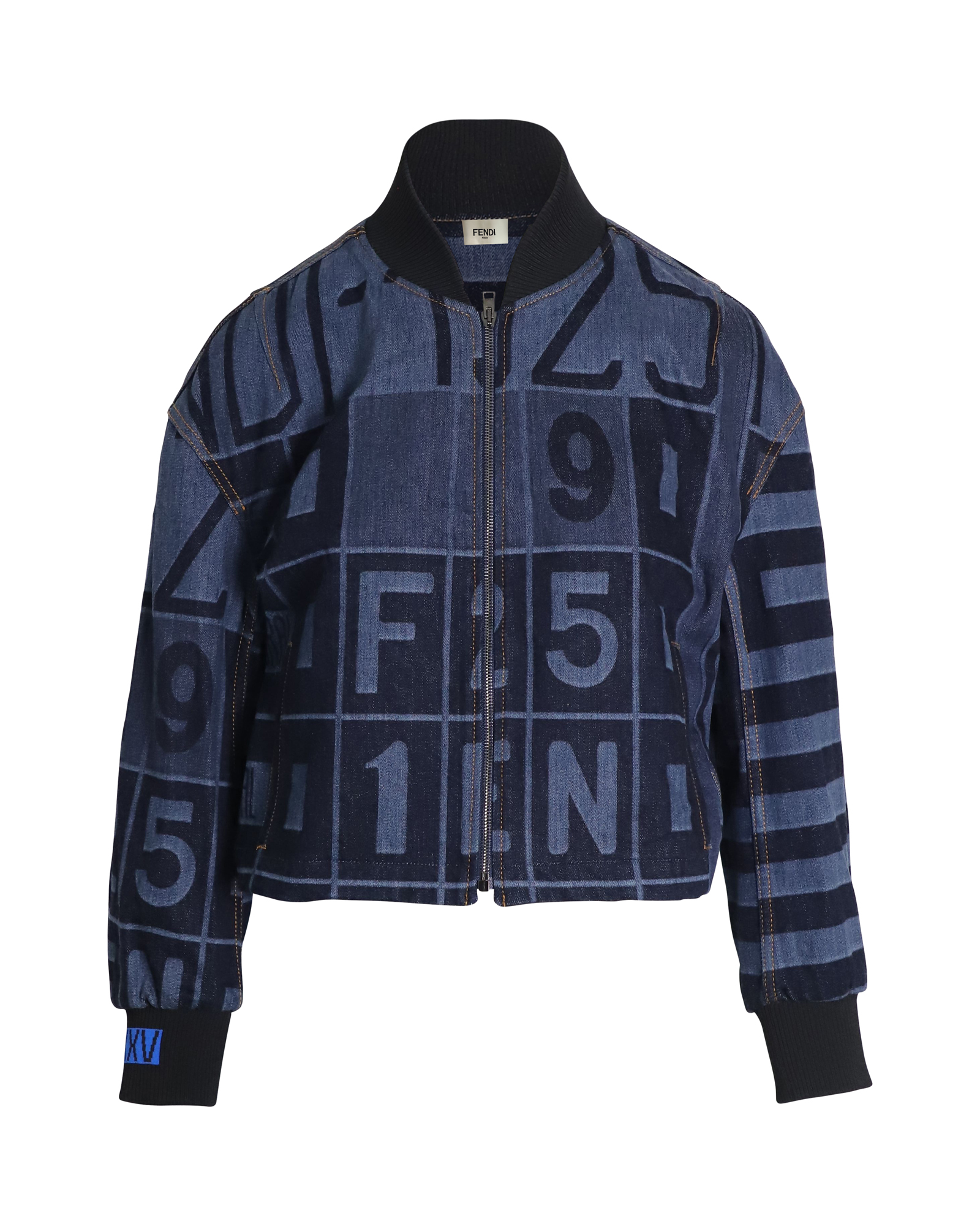 Fendi Pre-owned Womens Denim Bomber Jacket in Blue Cotton – Size 6 UK
