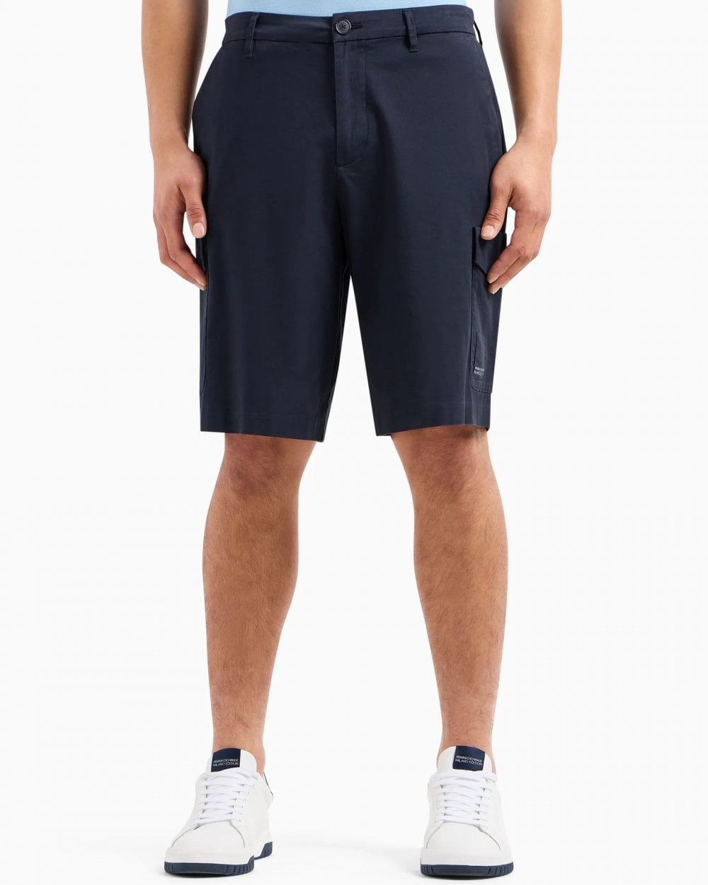 Armani Exchange Mens Milano Edition Cargo Shorts - Navy Cotton - Size 32 (Waist)