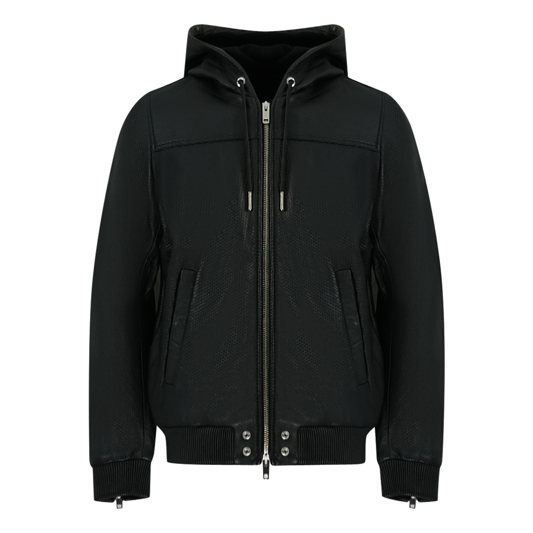 Thumbnail - Diesel L-Rooney Black Leather Jacket