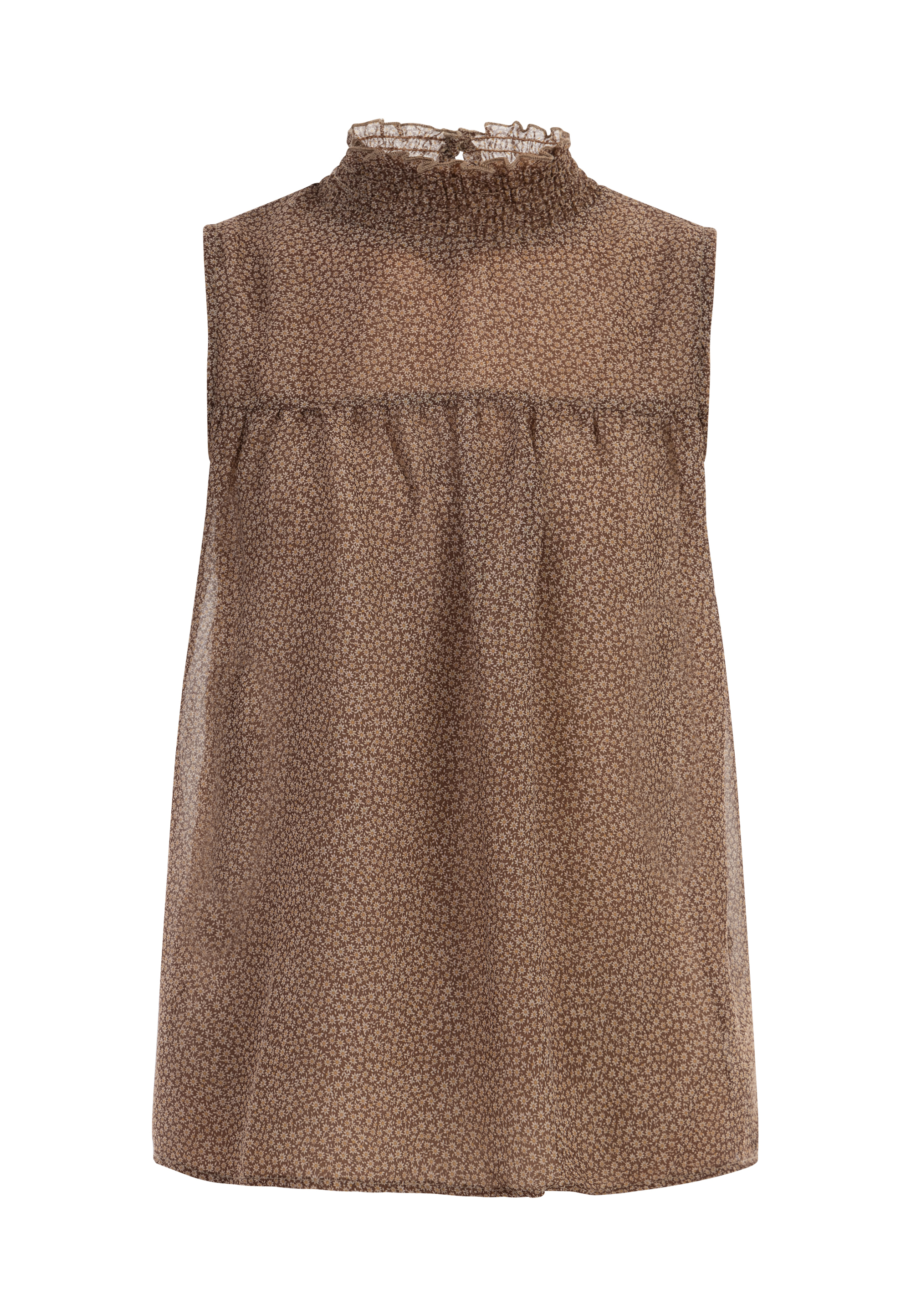 Thumbnail - Dreimaster Bluse Damen Braun Wollweiss
