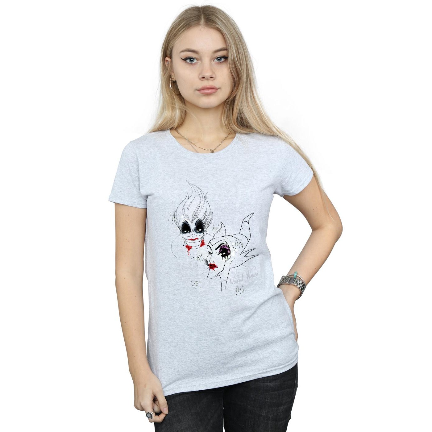 Disney Womens/Ladies Wicked Villains Cotton T-Shirt (Sports Grey) dam – bild 2