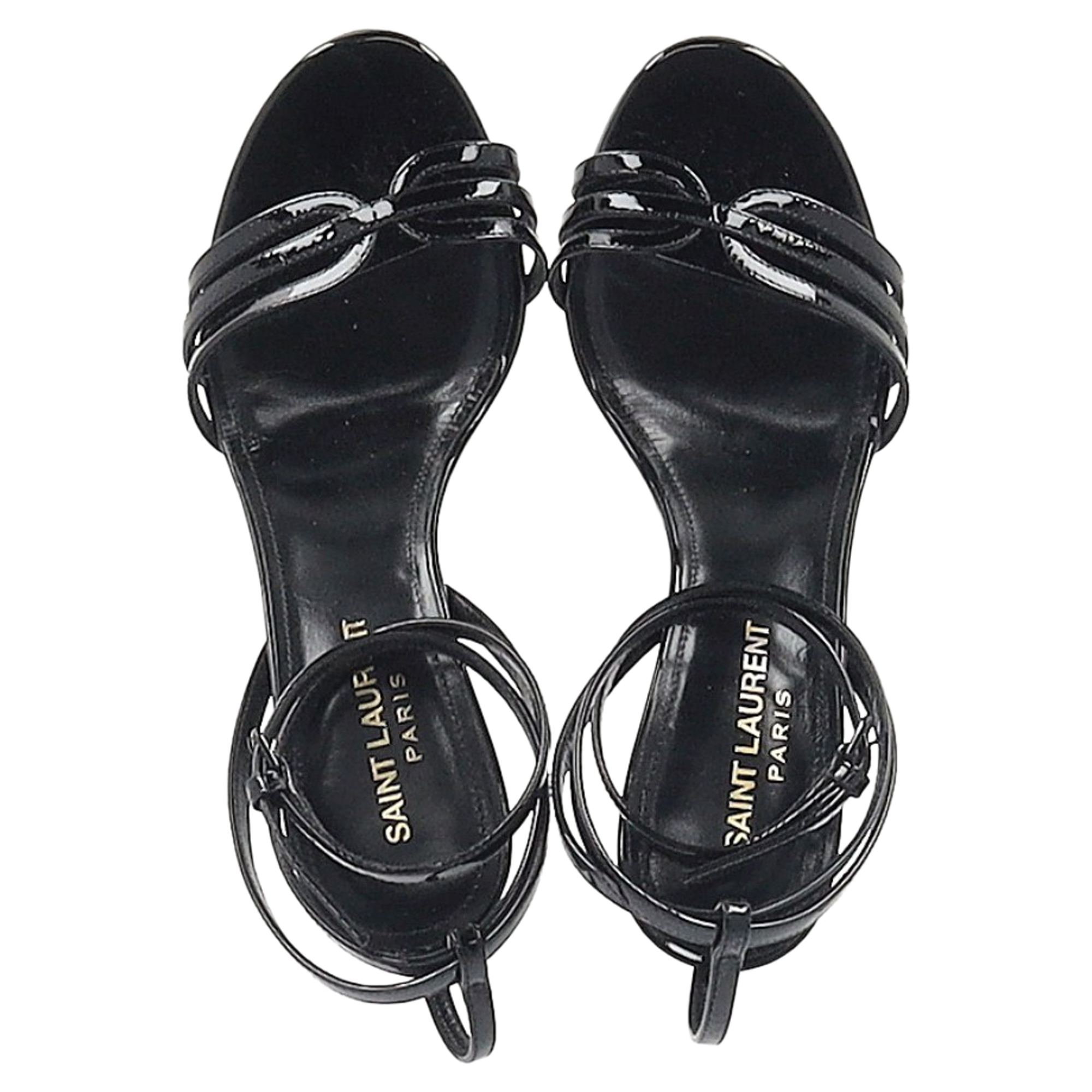 Saint Laurent Pre-owned Saint Laurent Ankelremssandaler i svart lackskinn dam – bild 2